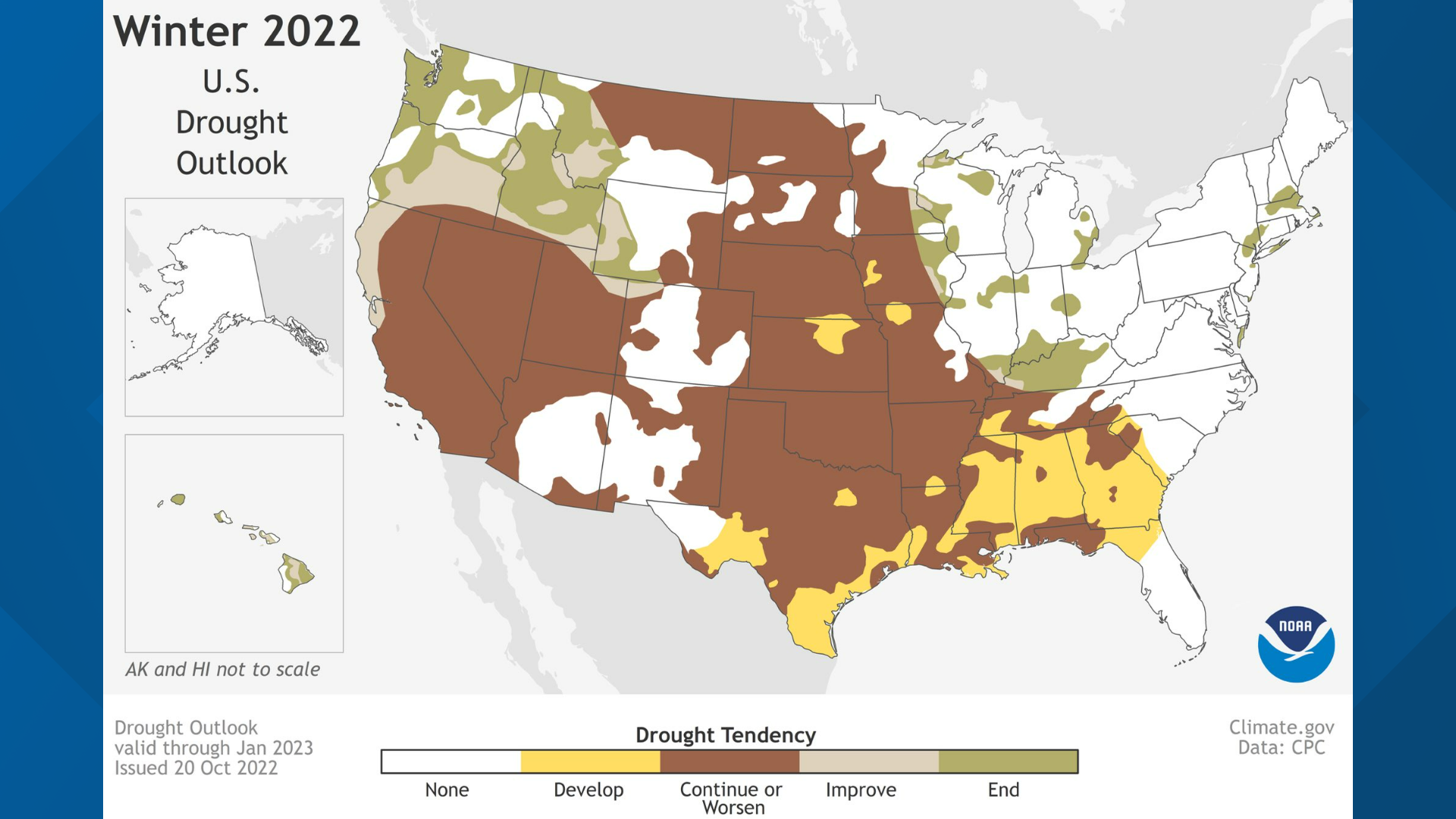 NOAA 2022-23 Winter Outlook calls for warmer and drier than normal ...