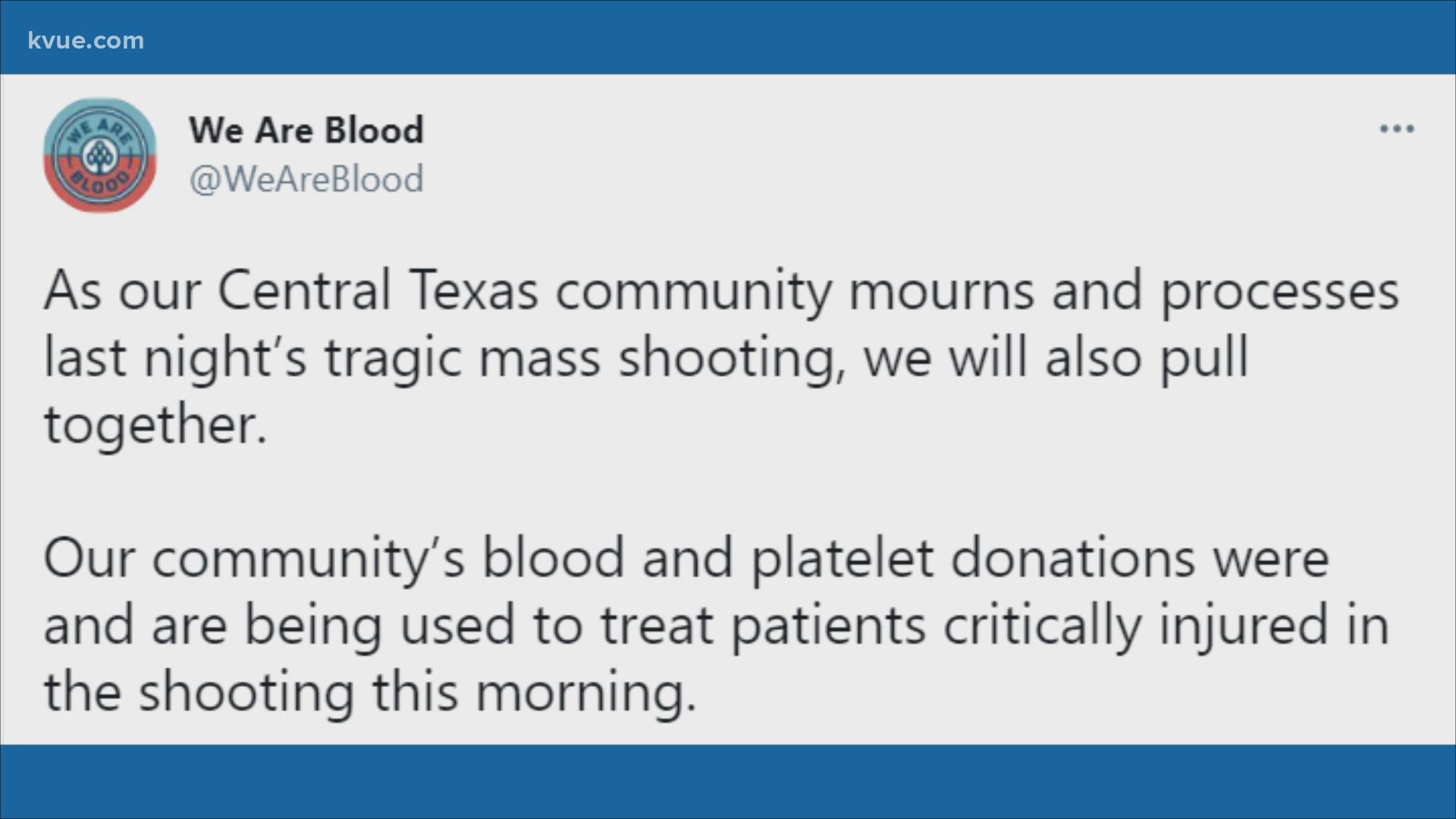 The center is encouraging those who wish to help out to do so by donating blood.