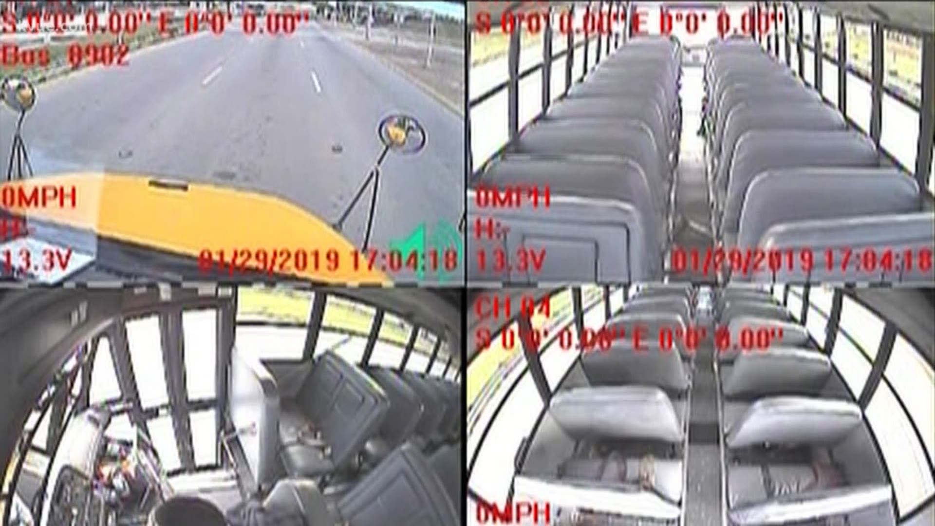 Austin ISD released video that shows the moments a school bus went off an embankment onto the highway below.