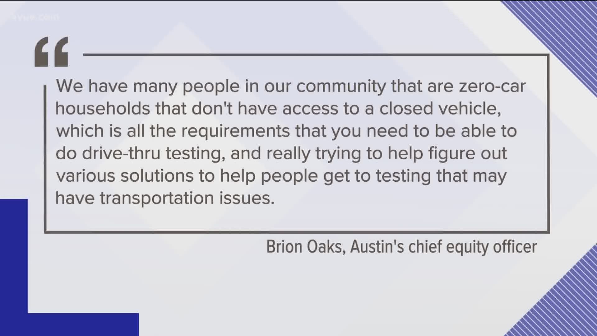 The City of Austin began allowing people without symptoms to get tested, but Austin Public Health sites still require you to show up in a car.