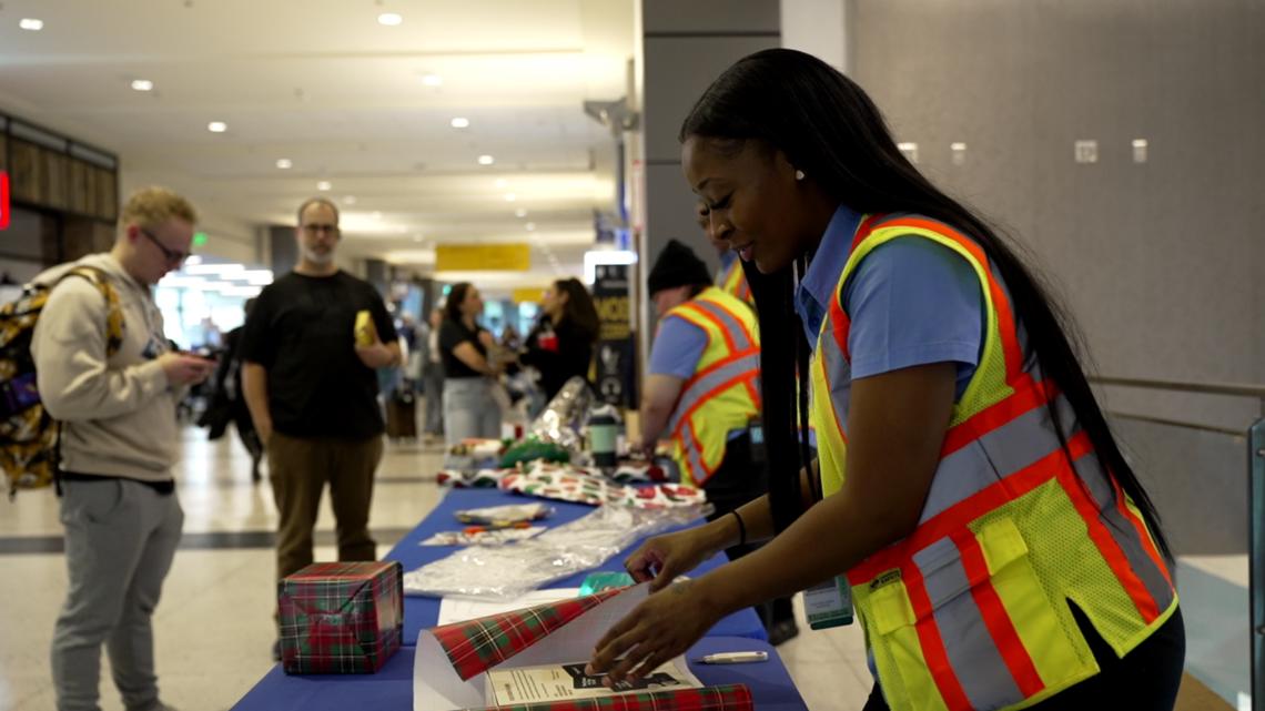 If you're flying to your holiday destination, staff at the Austin airport can help you wrap your gifts