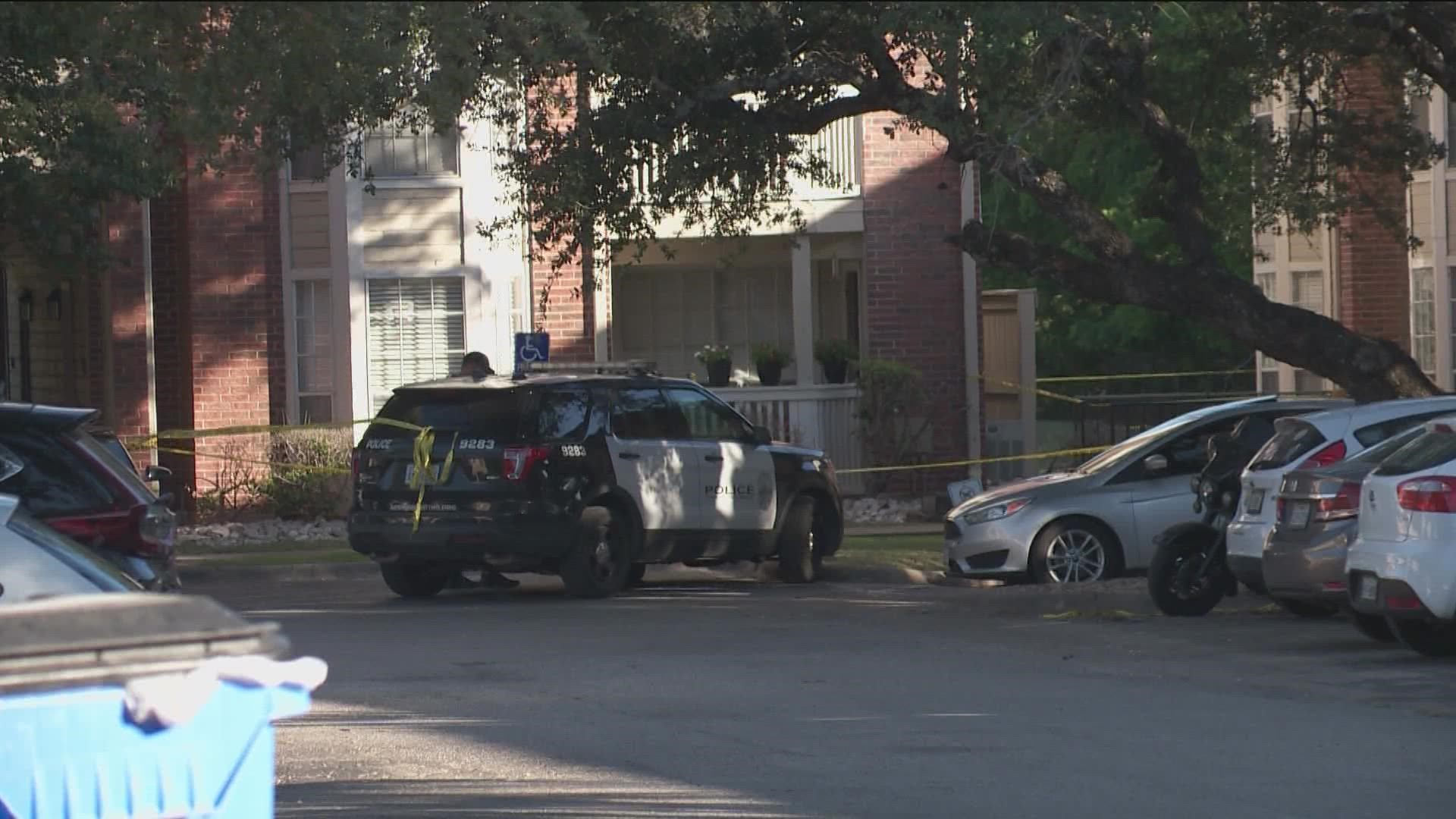 Police were at the scene at the Villas at Shadow Oaks Apartments.