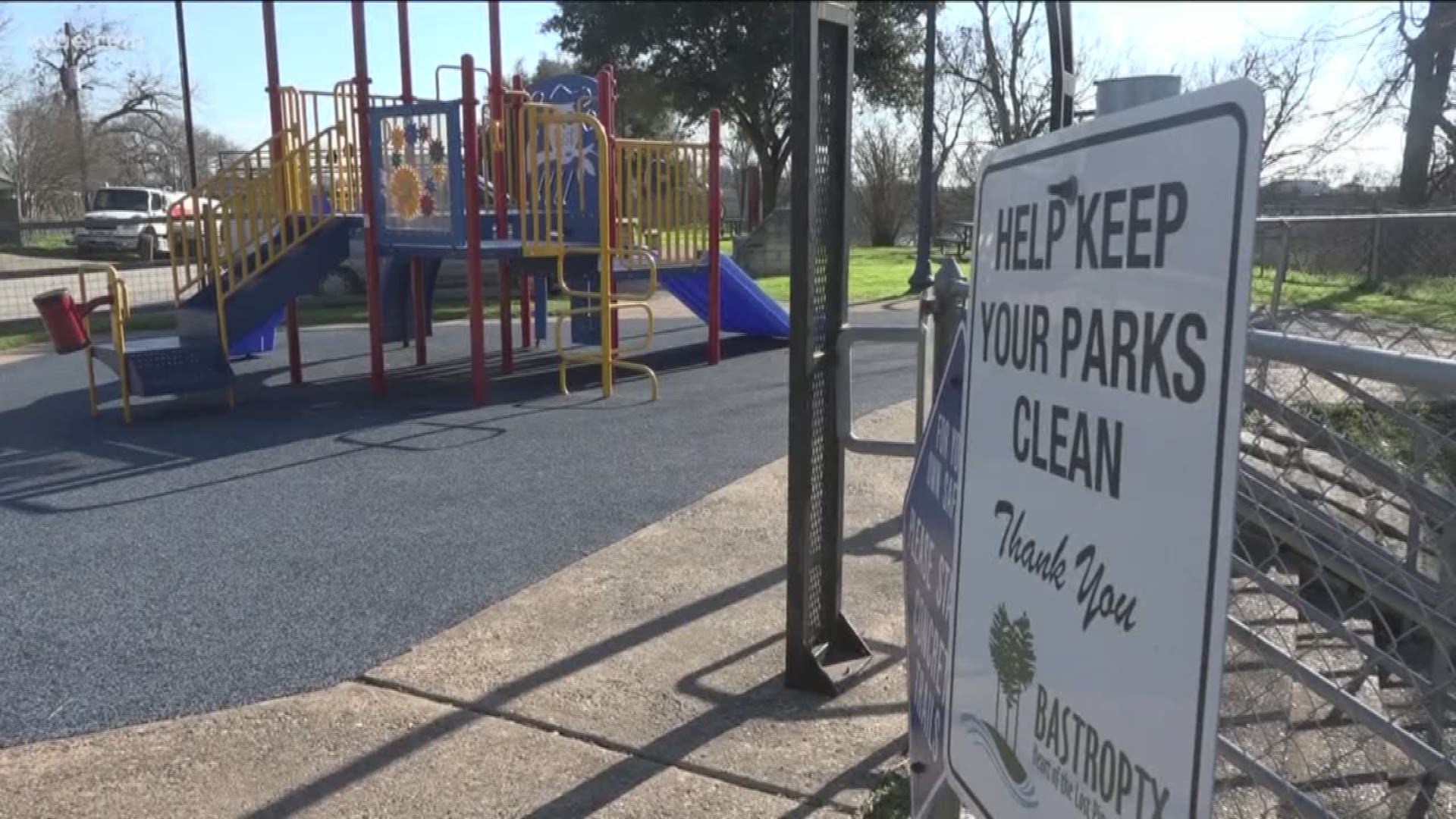 A park just above the Colorado River is a spot where some homeless hang out.