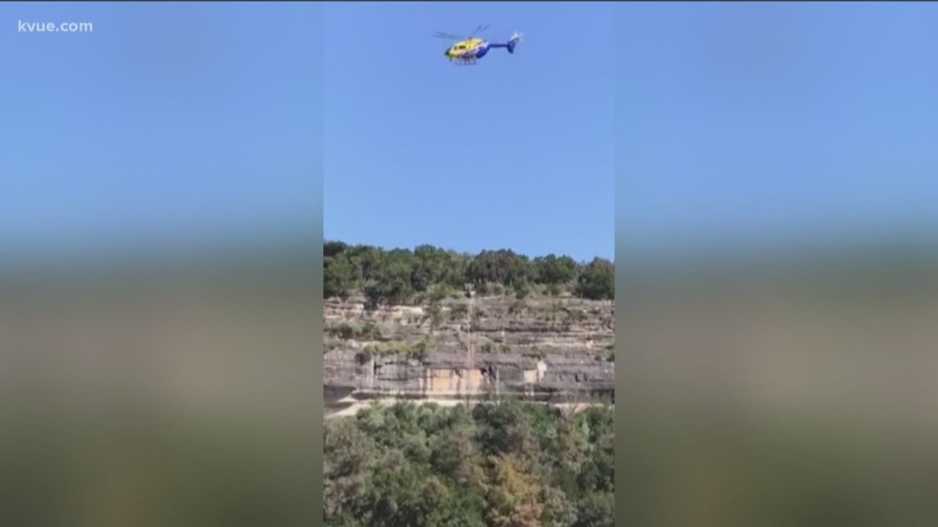 Austin-Travis County EMS rescued a woman who fell off a cliff near the Pennybacker bridge in Austin, Texas.