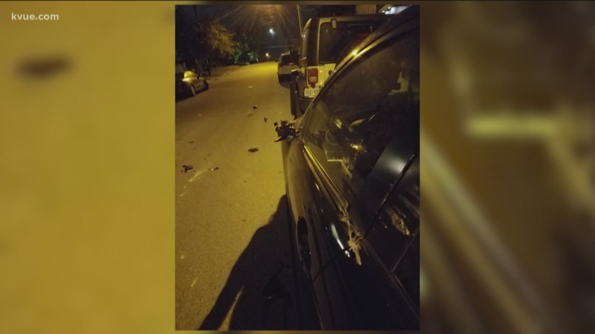 The group of friends said a black sedan zoomed past them and threw two large rocks at their car.