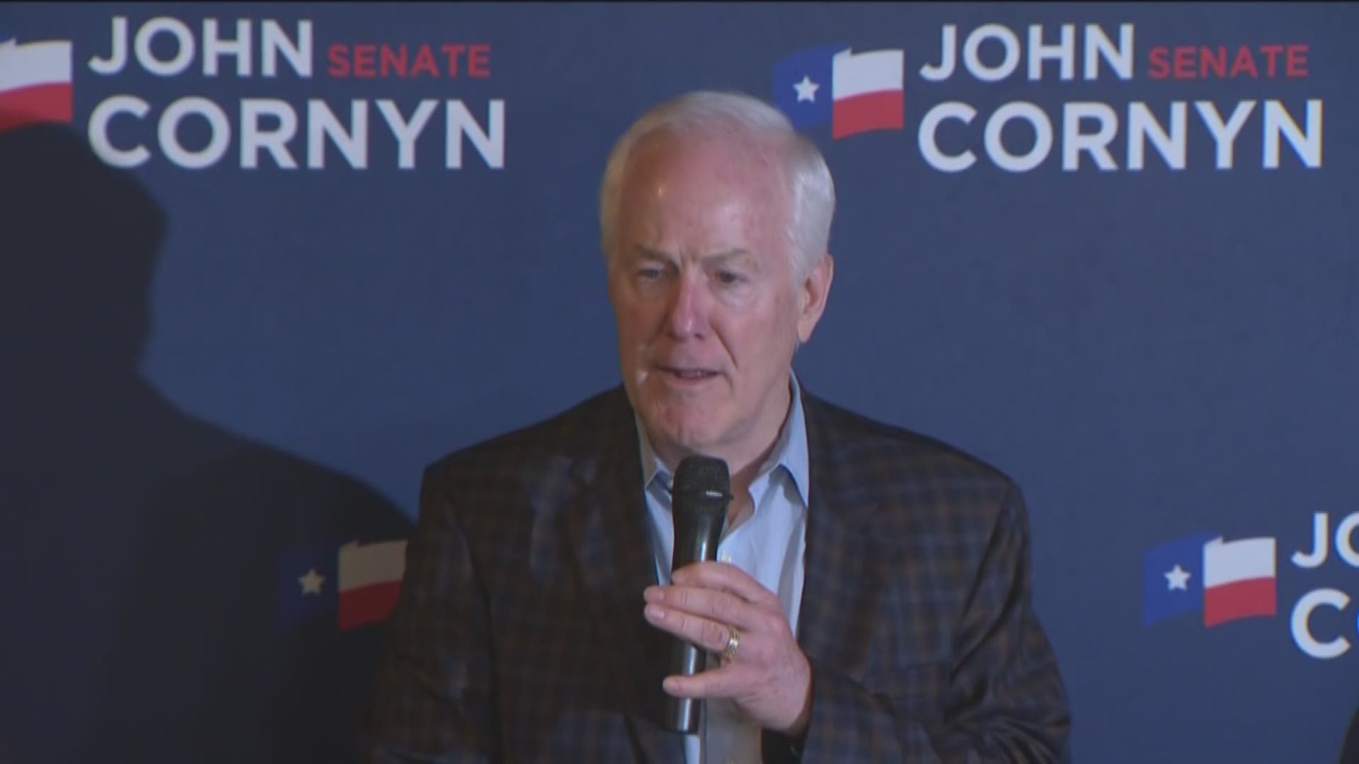 U.S. Sen. John Cornyn gave his acceptance speech at The County Line in Austin after winning the 2020 Republican nomination in the Texas primary.