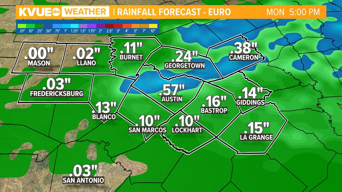 Modest rainfall expected for Central Texas to start Thanksgiving week ...