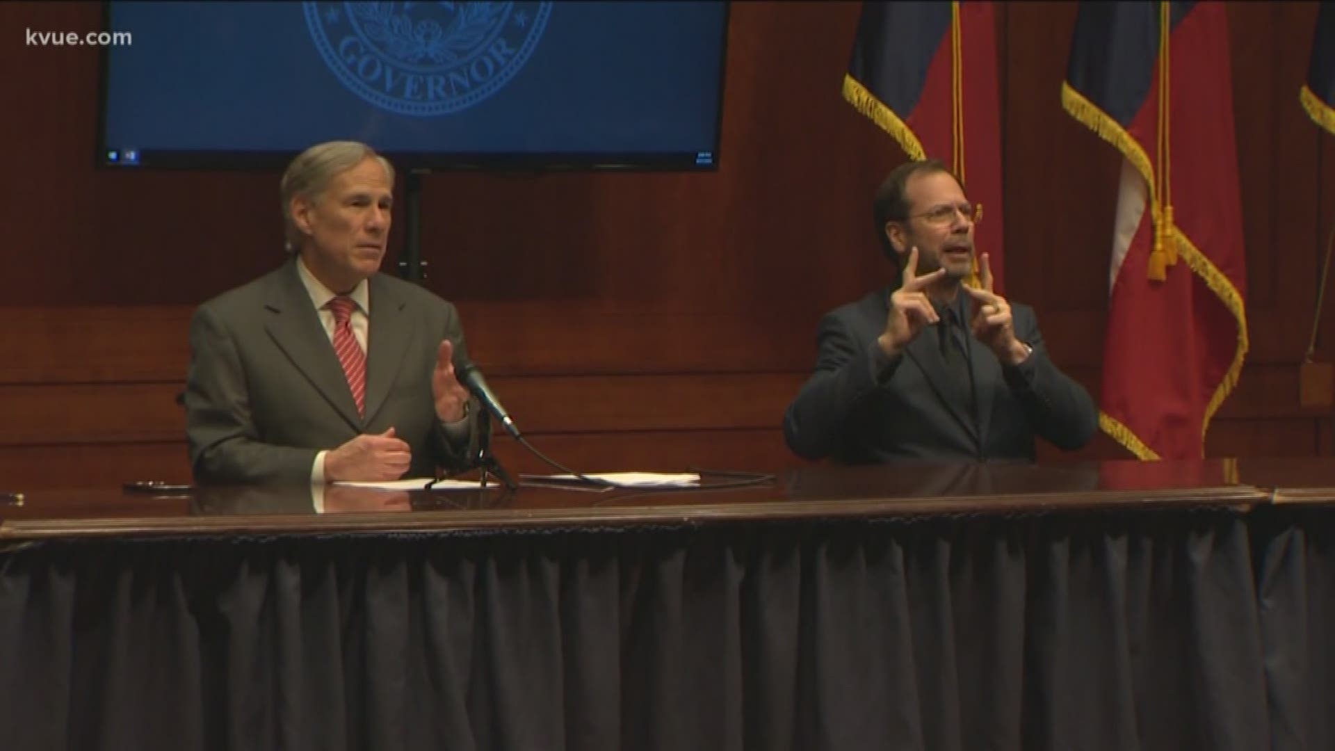The governor talked about available resources and companies hiring in Texas at a press conference on Tuesday.