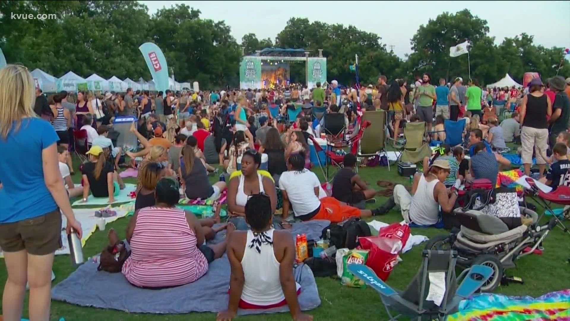 The concerts were set for Tuesday and Wednesday in Zilker Park.