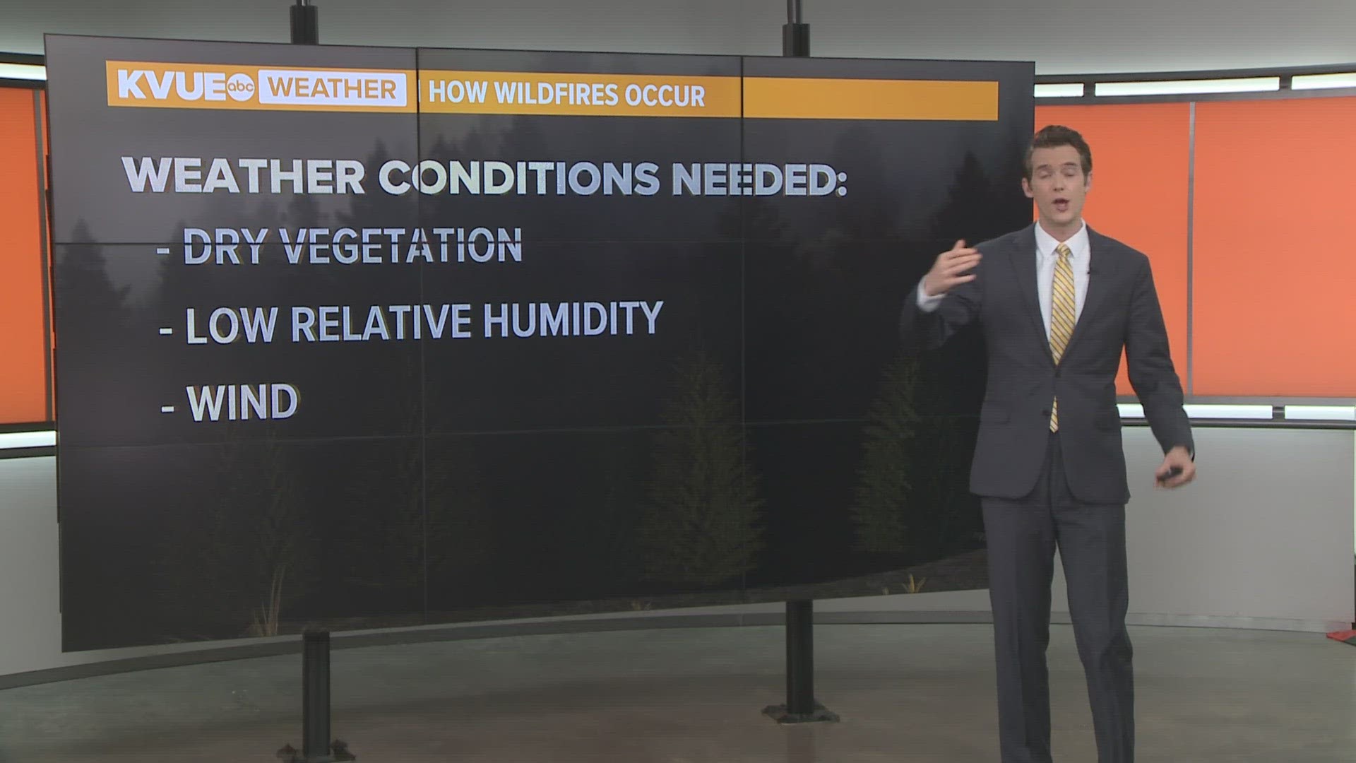 KVUE Meteorologist Shane Hinton explains how wildfires can spark and spread.