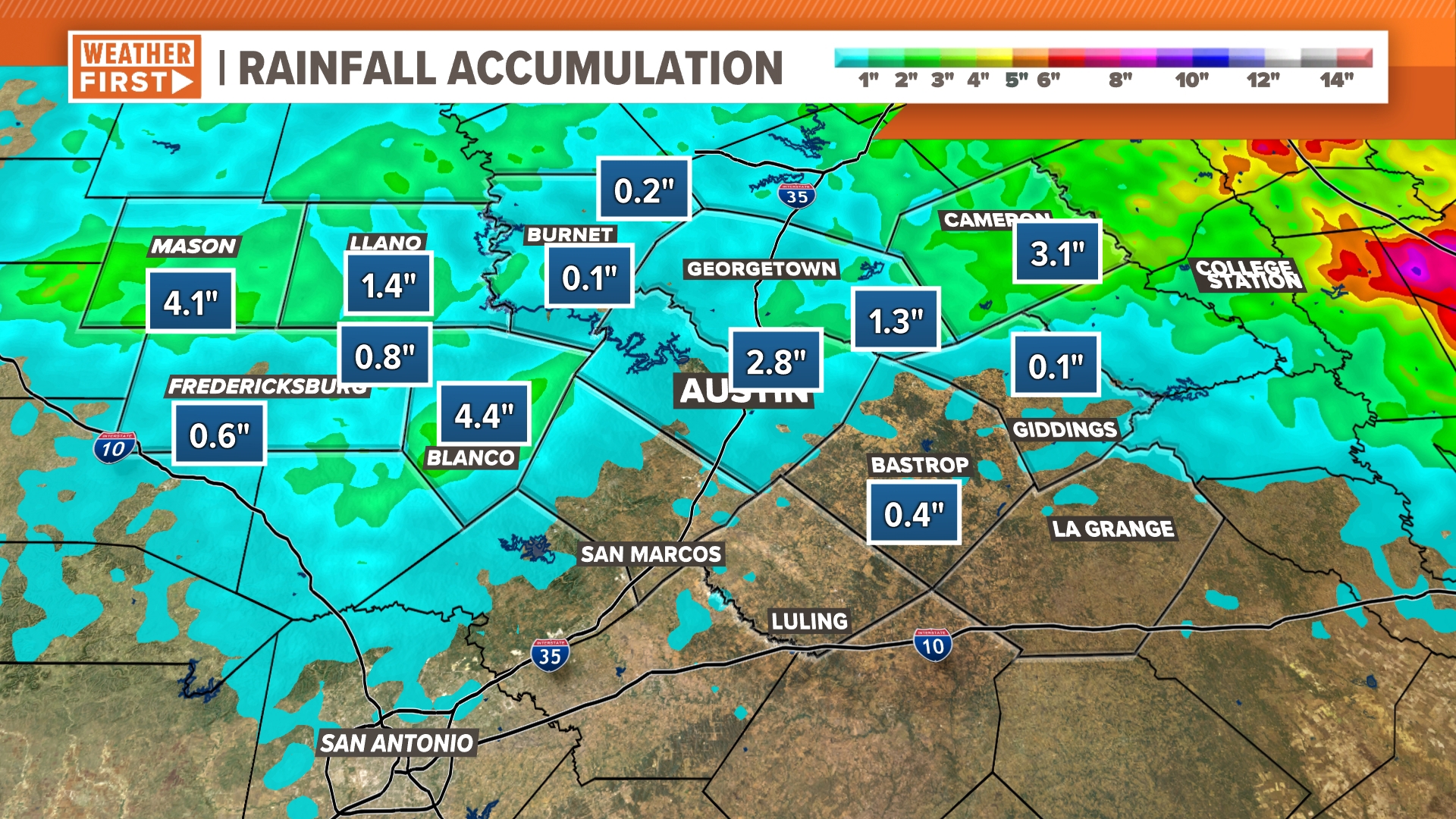 Austin weather: Taking a look at Central Texas rainfall totals | kvue.com