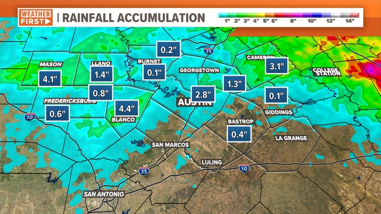 Austin weather: Taking a look at Central Texas rainfall totals | kvue.com