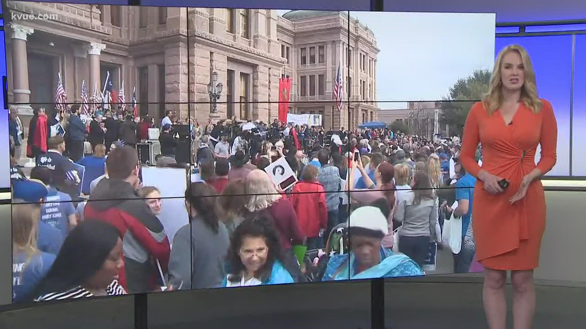The fight for more anti-abortion legislation in Texas and the state to defund Planned Parenthood. That was the goal of a march at the Texas Capitol today.