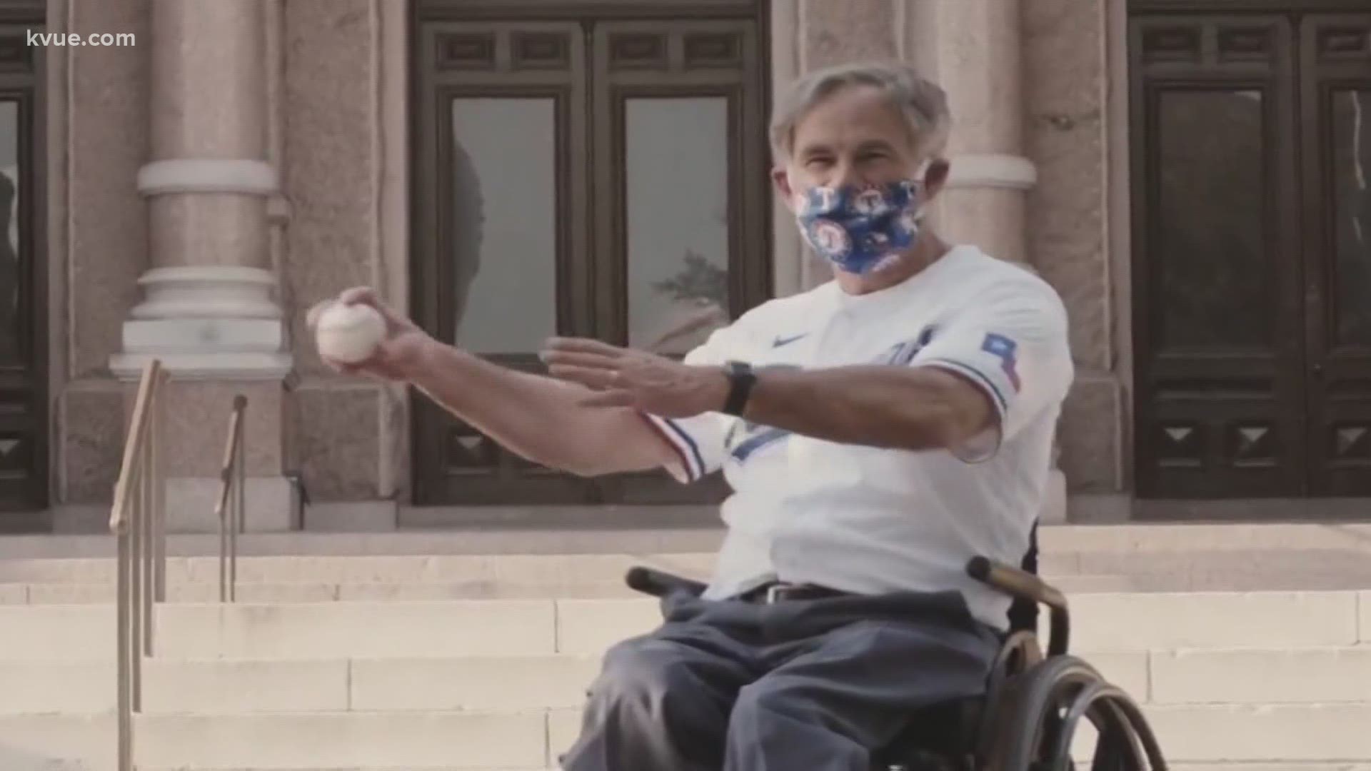 Gov. Greg Abbott was asked to throw out the first pitch at the Texas Rangers' home opener Monday. But that didn't happen.