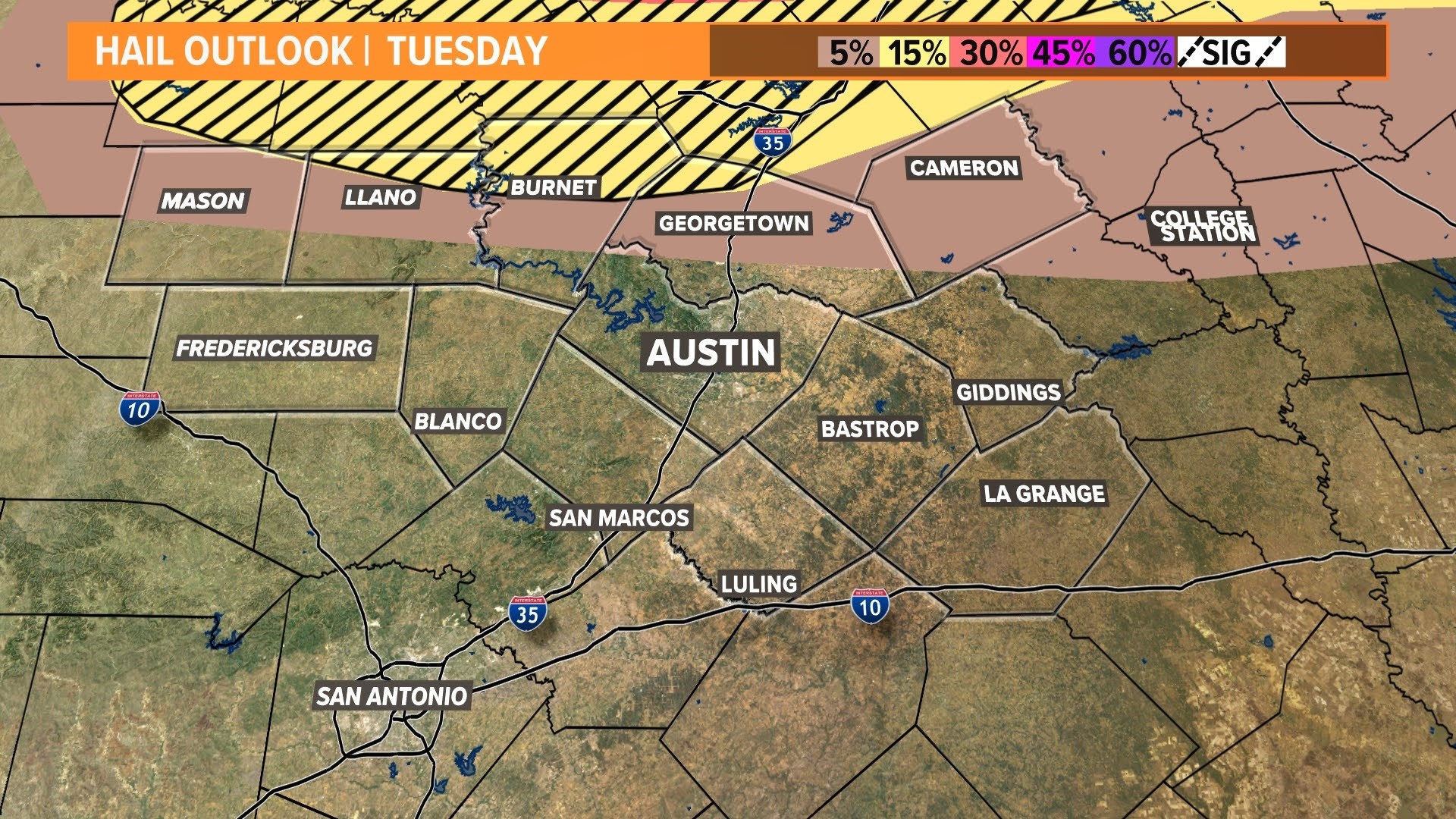 Central Texas could be clipped by strong storms Tuesday | kvue.com