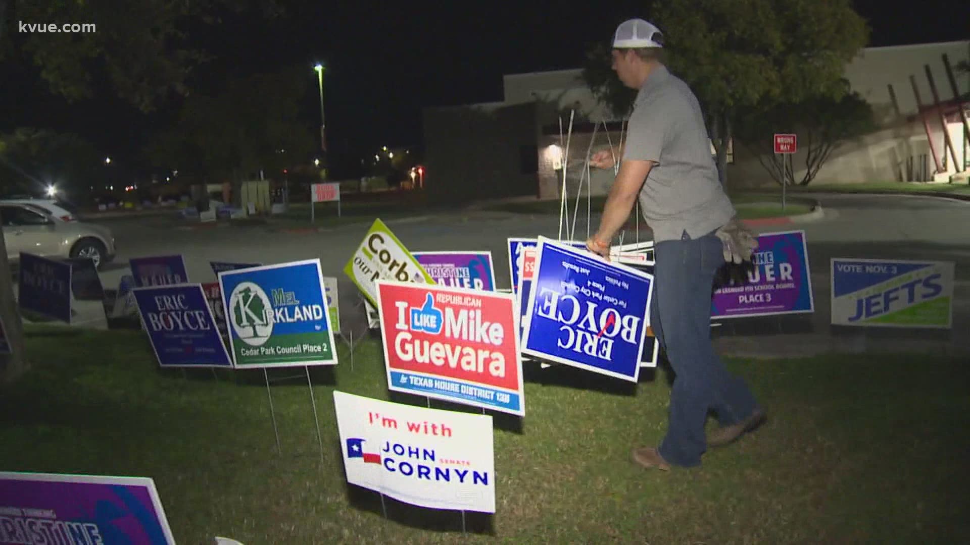 If you don't reuse your signs, the Austin Recycle & Reuse Drop-Off Center is asking you not to throw them away but instead drop them off to be properly disposed of.