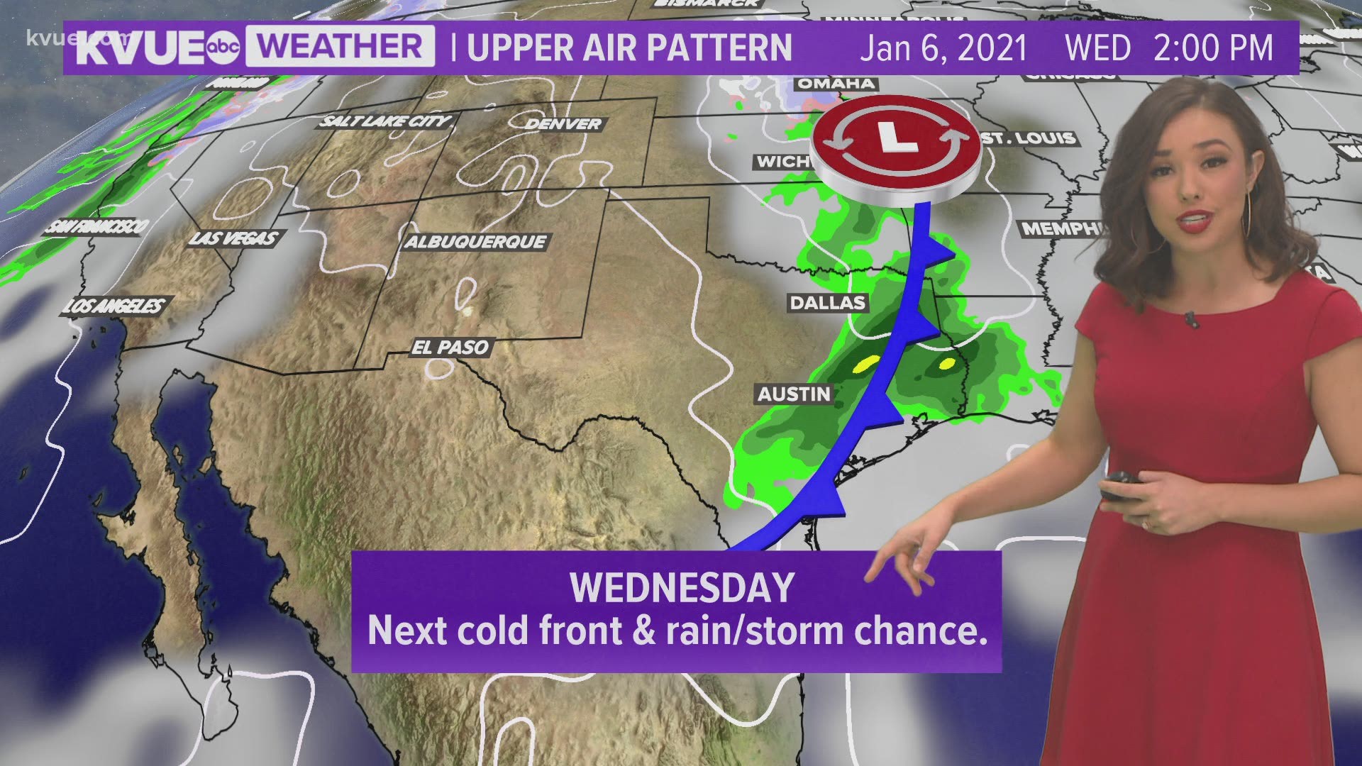 Cooler temperatures ahead with rain chances mid-week.