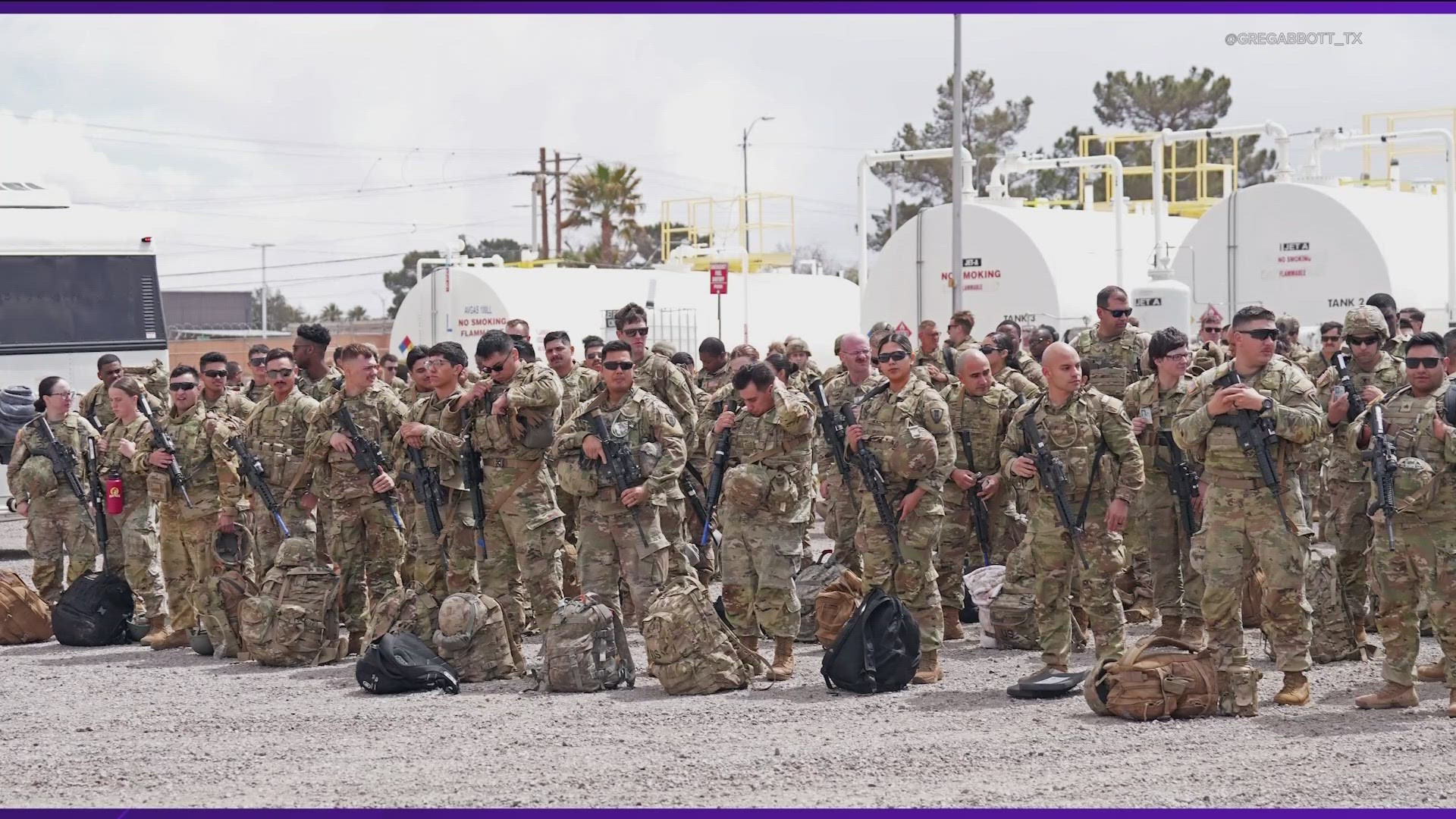 Almost 200 members of the Texas Tactical Border Force were seen in the city earlier this week.