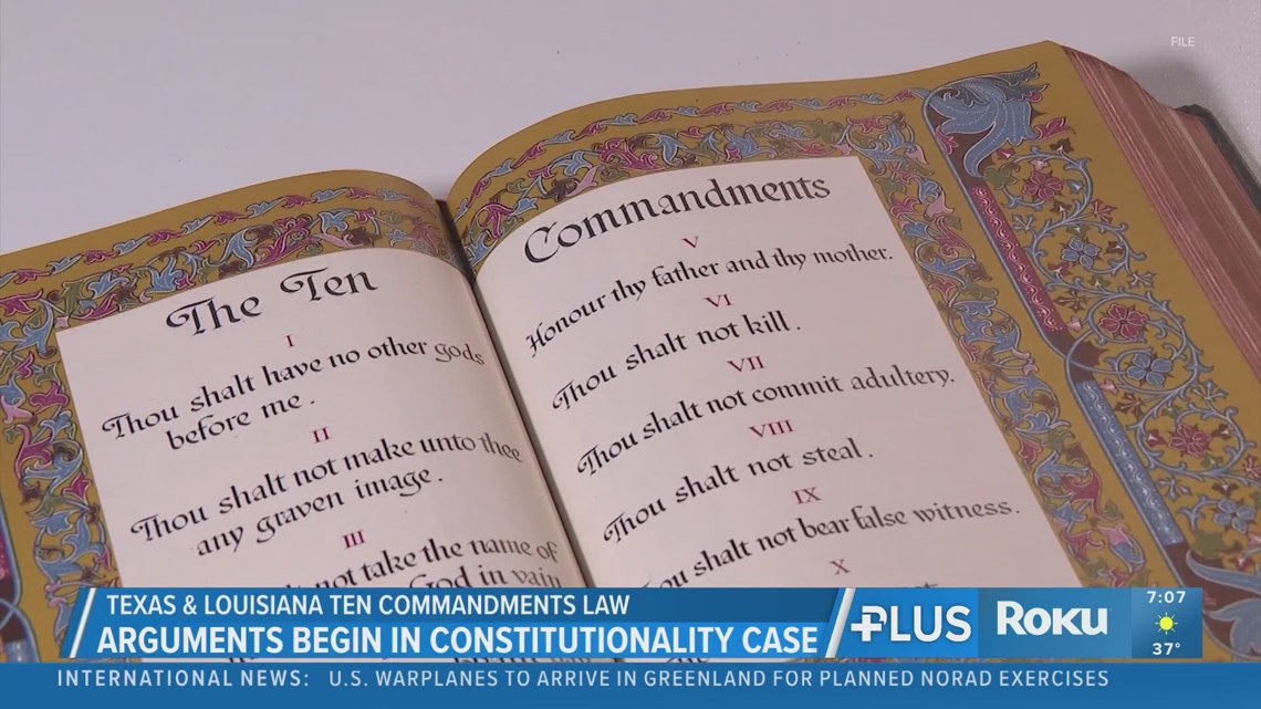 Arguments to begin in case of Ten Commandments in Texas public schools ...