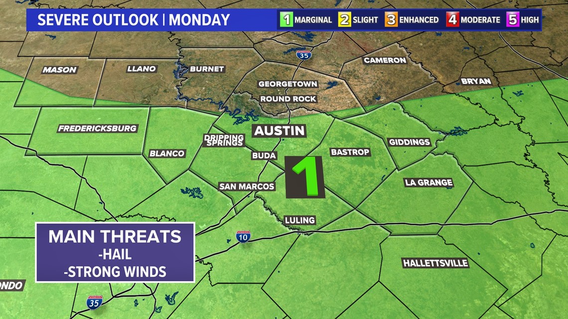 Scattered strong storms remain possible through Monday evening | kvue.com