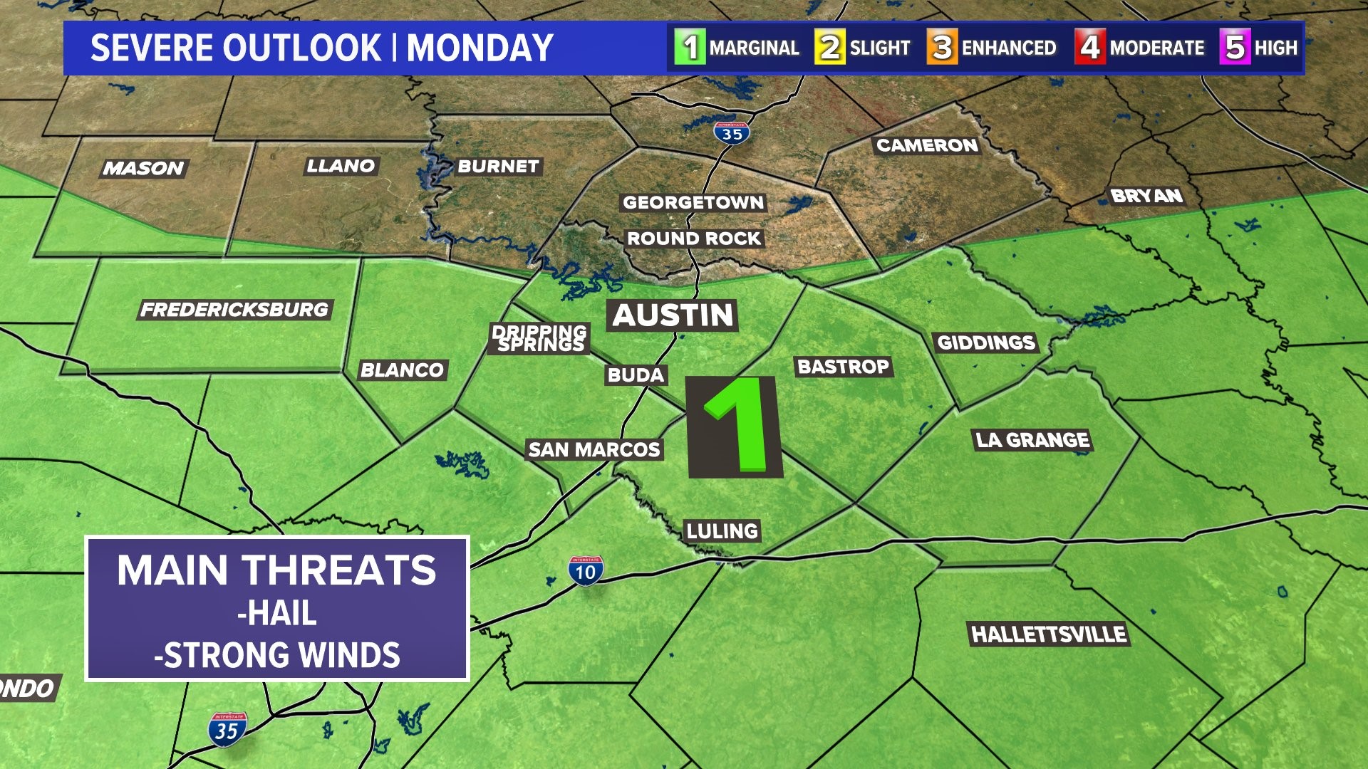Scattered strong storms remain possible through Monday evening | kvue.com
