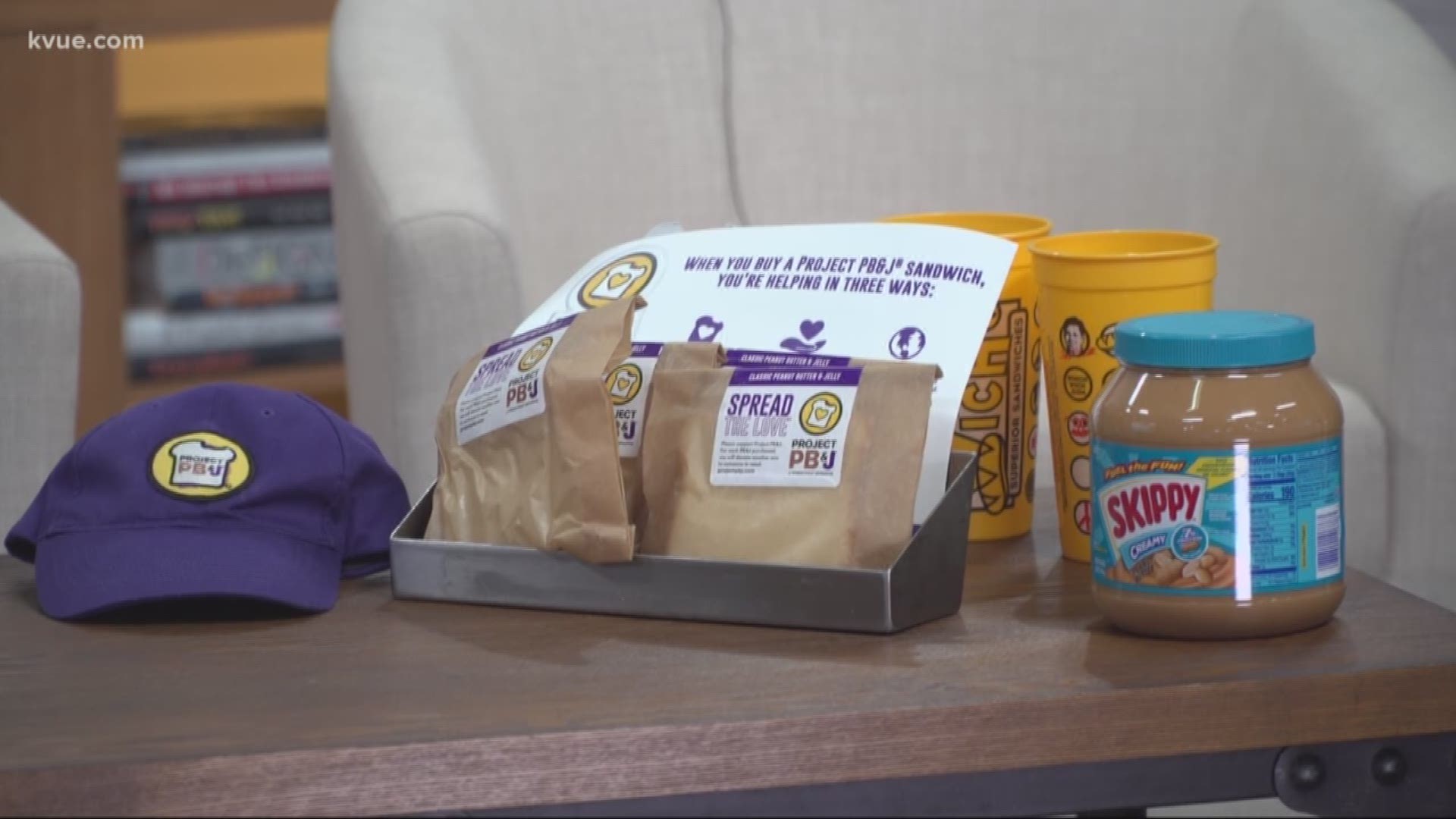 Joining us on KVUE is Which Wich Franchisee Jigar Sinojia to talk about Project PB & J. For every PB & J sandwich purchased at Which Wich, a PB&J sandwich is donated to a local cause and another is banked for the global fund to assist situations with a larger scale need.