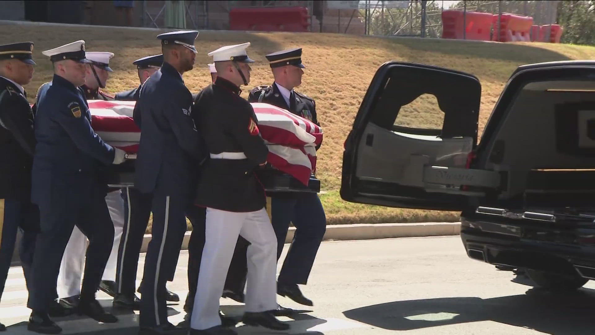 The body of Congressman Sylvester Turner was returned home to Houston after lying in honor in the Texas House.