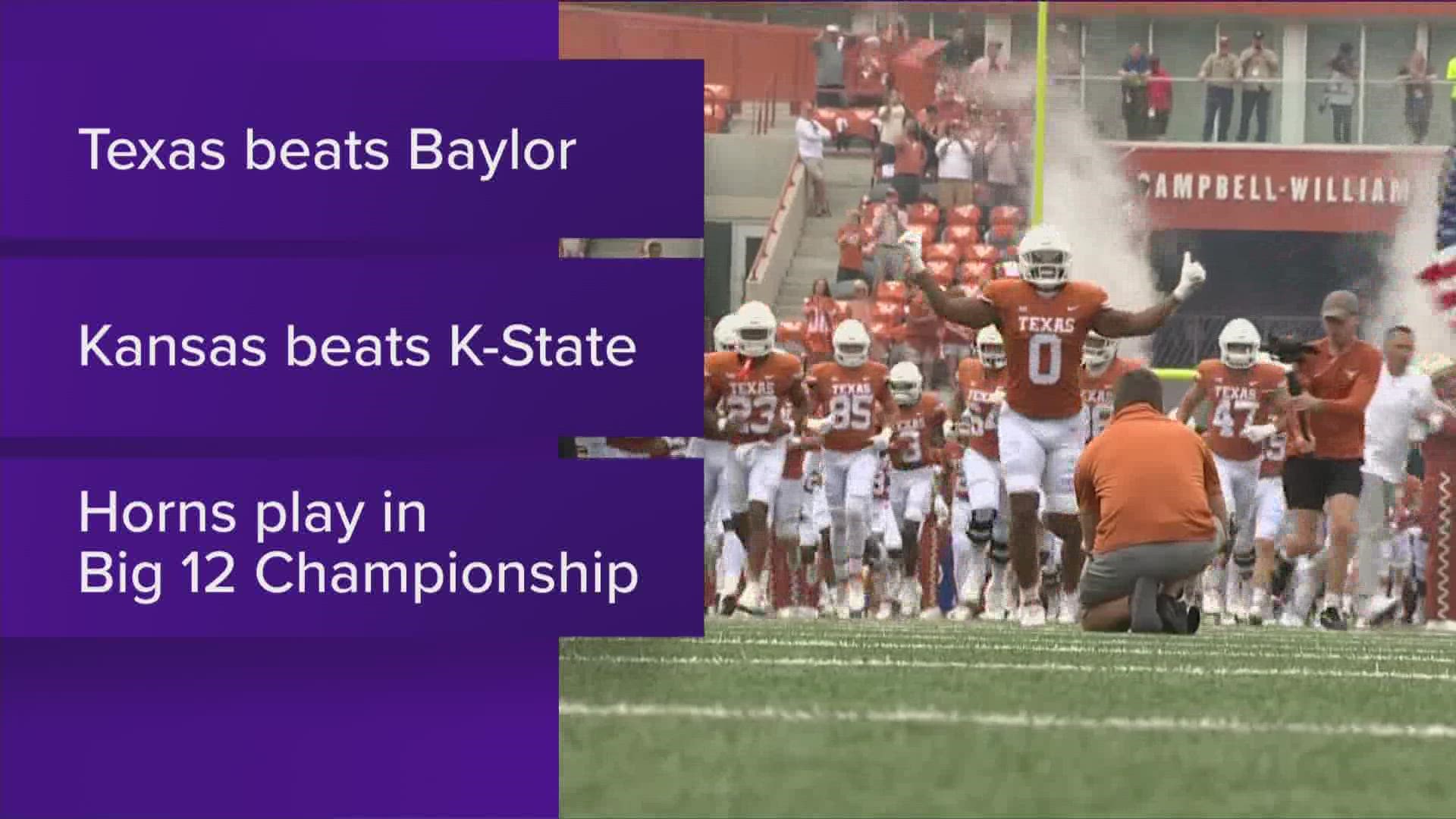If the Longhorns win, they'll still have to wait until Saturday night to see whether Kansas can beat Kansas State for the first time since 2008.