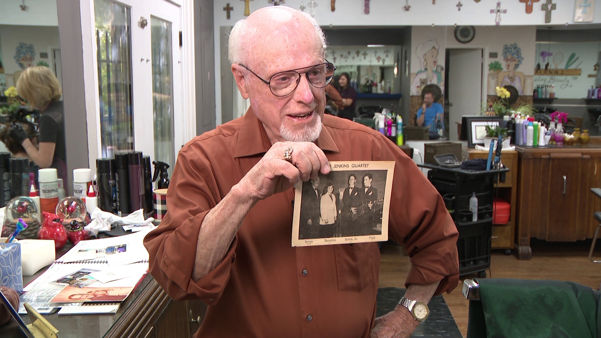 Byron Jenkins has cut hair for lawmakers, was part of a Barbershop quartet and has a love for painting.