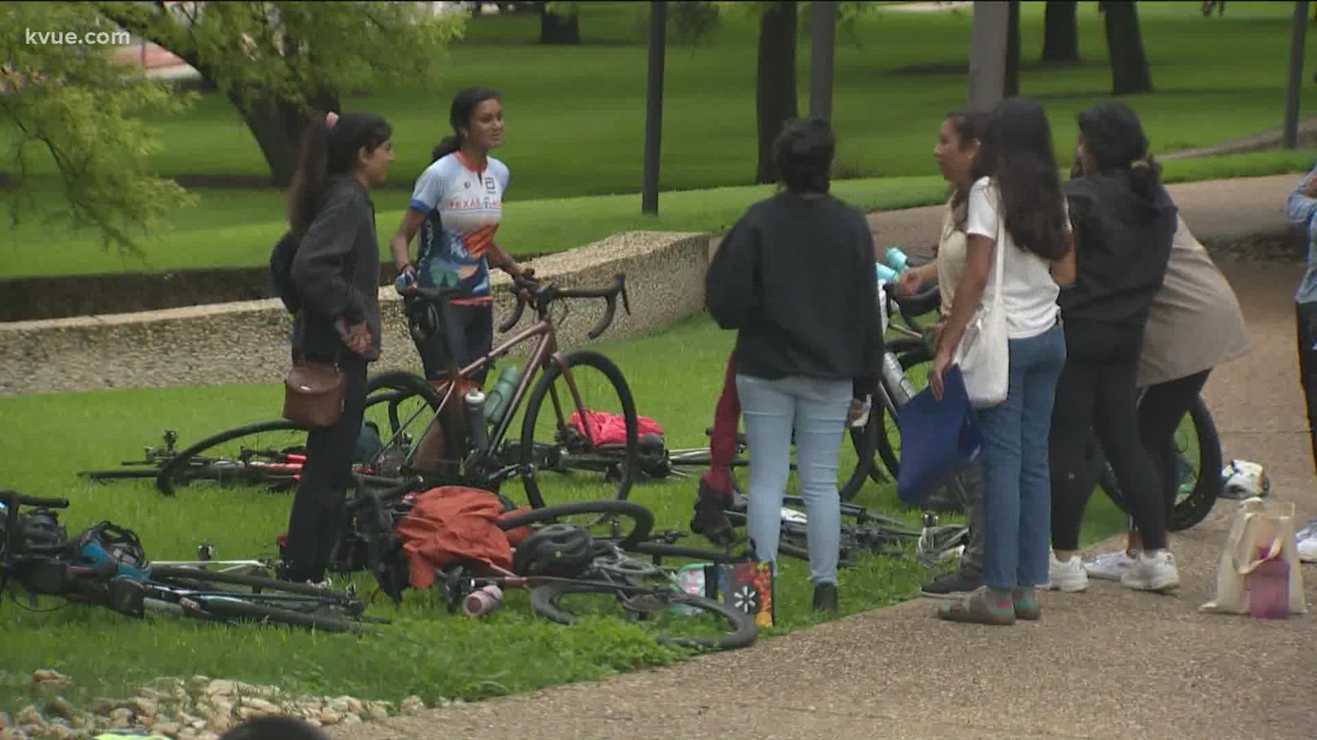 Longhorns riding bikes across the country for the fight against cancer return to Austin on Friday.