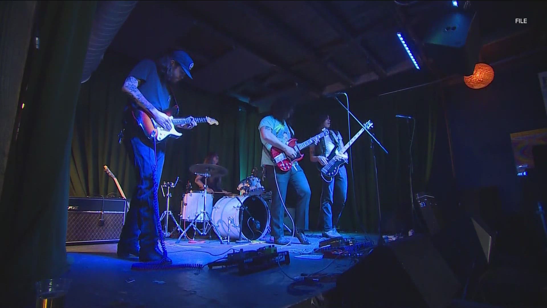 Austin musicians play to push for better pay for artists performing at South by Southwest.