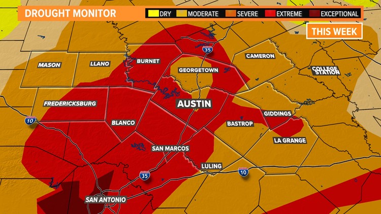 U.S. Drought Monitor shows nearly all of Texas in drought