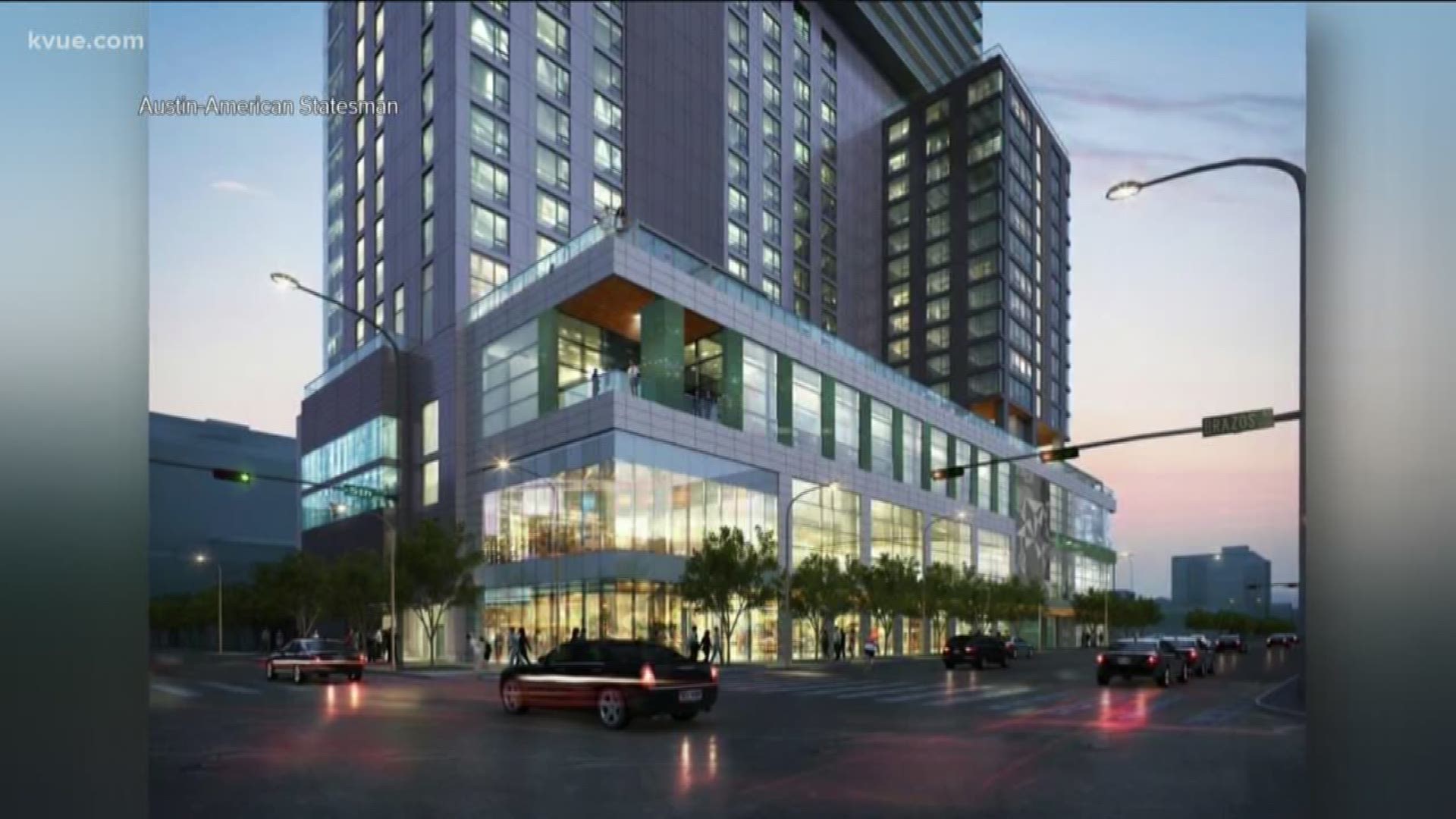 A 32-story tower is being built in Downtown Austin that will add two hotels and nearly 280 apartments to the area.