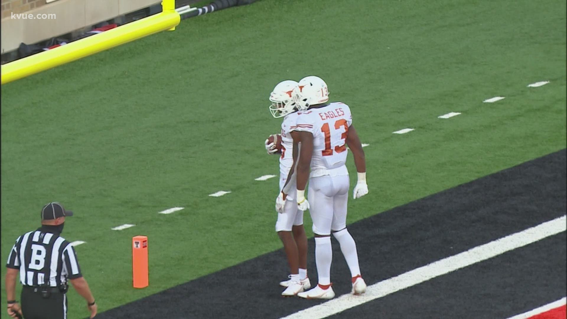 Texas Longhorns WR Joshua Moore leads UT with four receiving touchdowns in the 2020 season through the first two games.