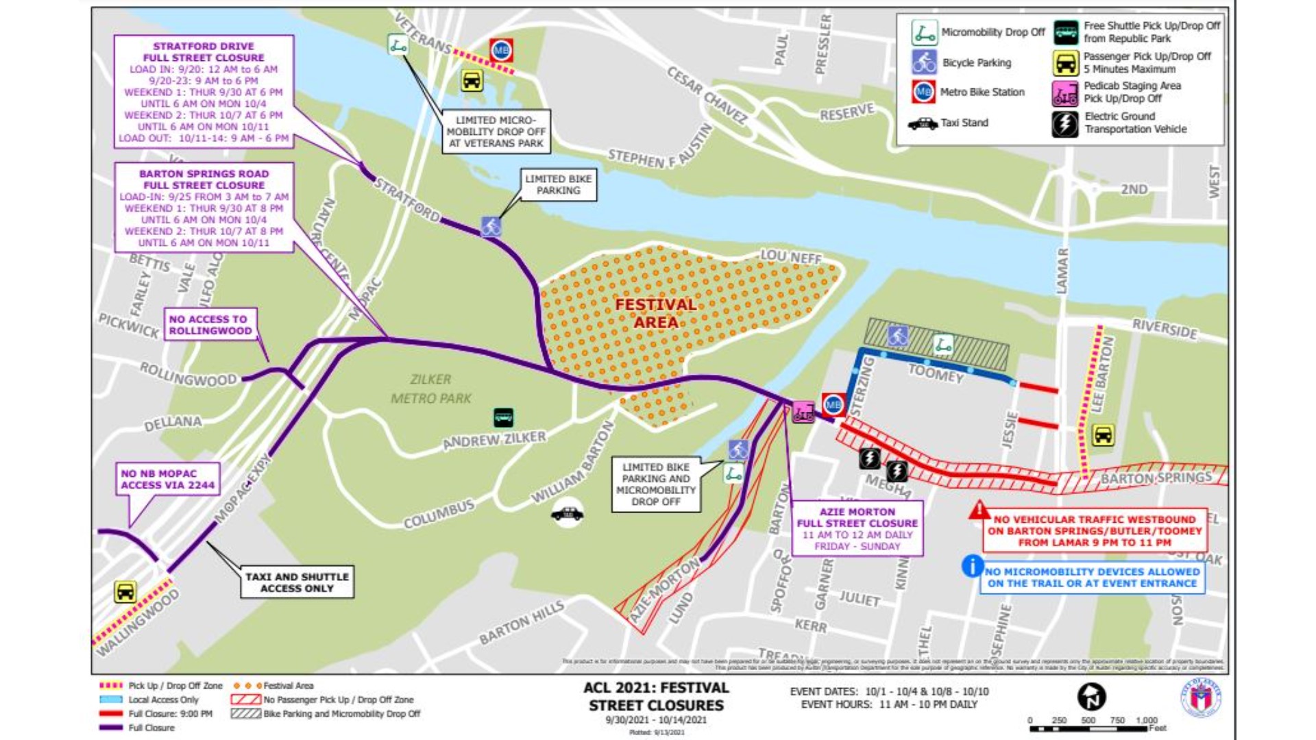 Parking at ACL Fest How to get there and which roads are closed