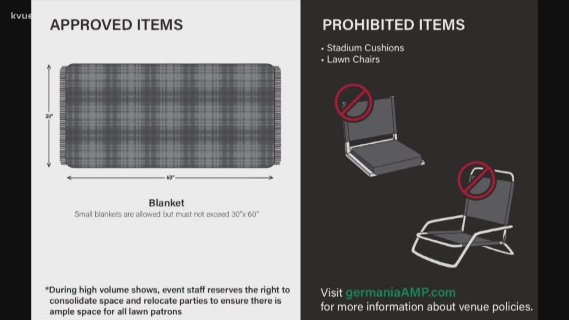 If you're heading to a concert at Circuit of the Americas, you'll want to be aware of their new bag and seating policies.