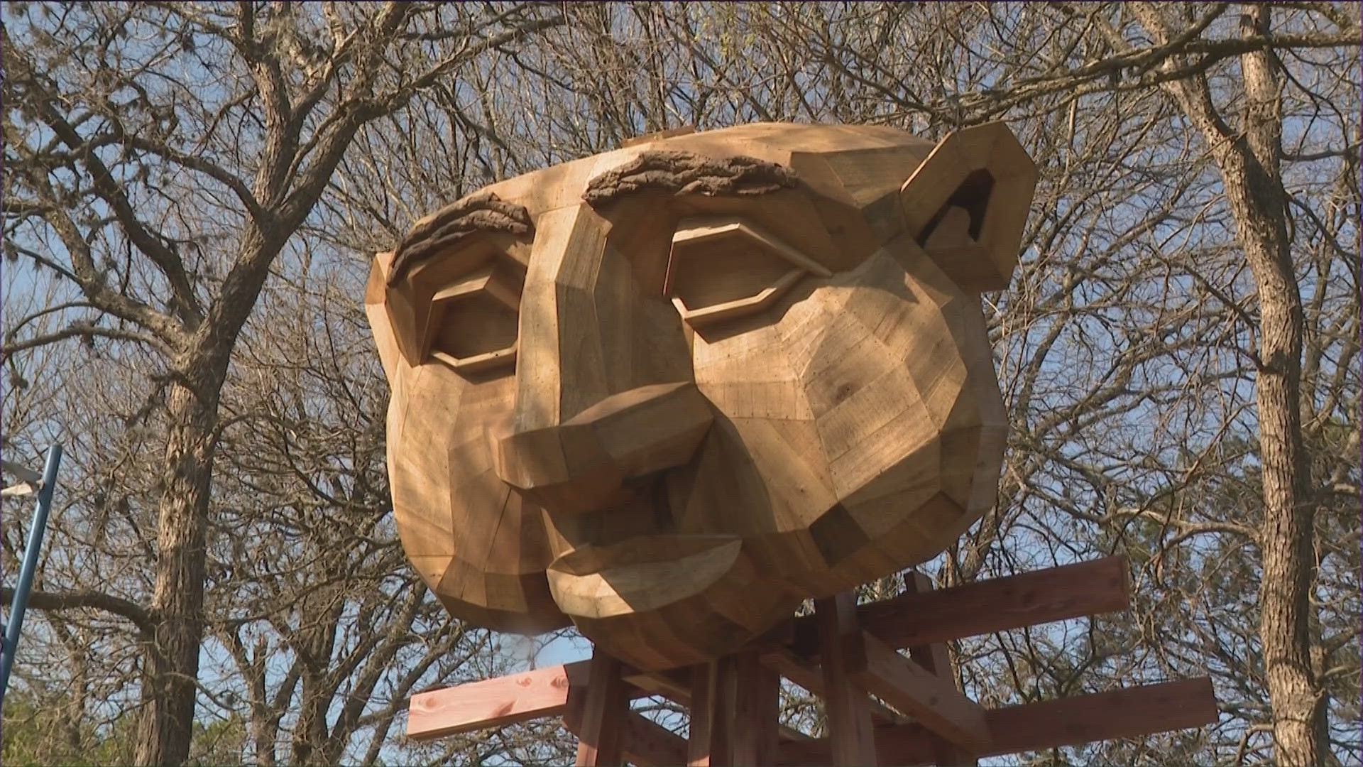 Work is underway on a new sculpture in Pease Park.