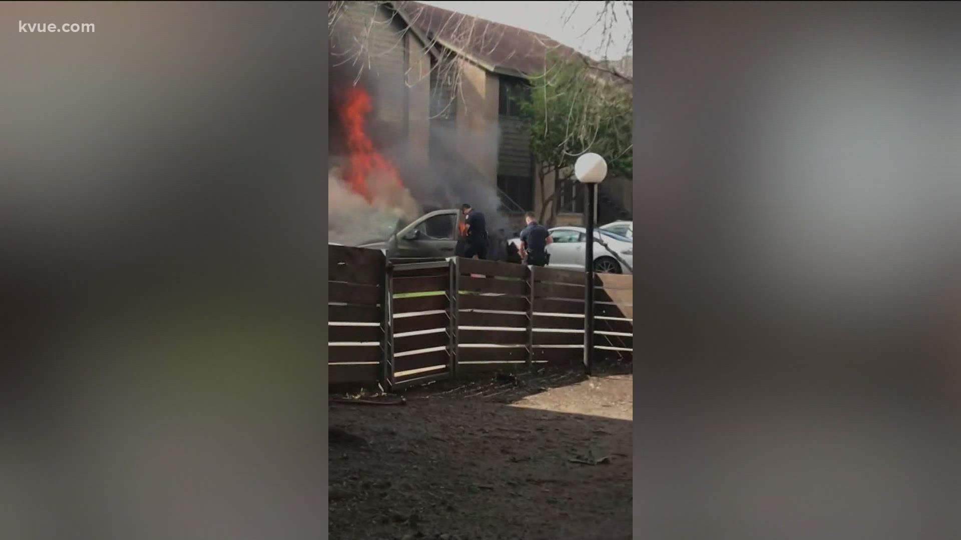 Austin police officers rescue man from burning truck | kvue.com