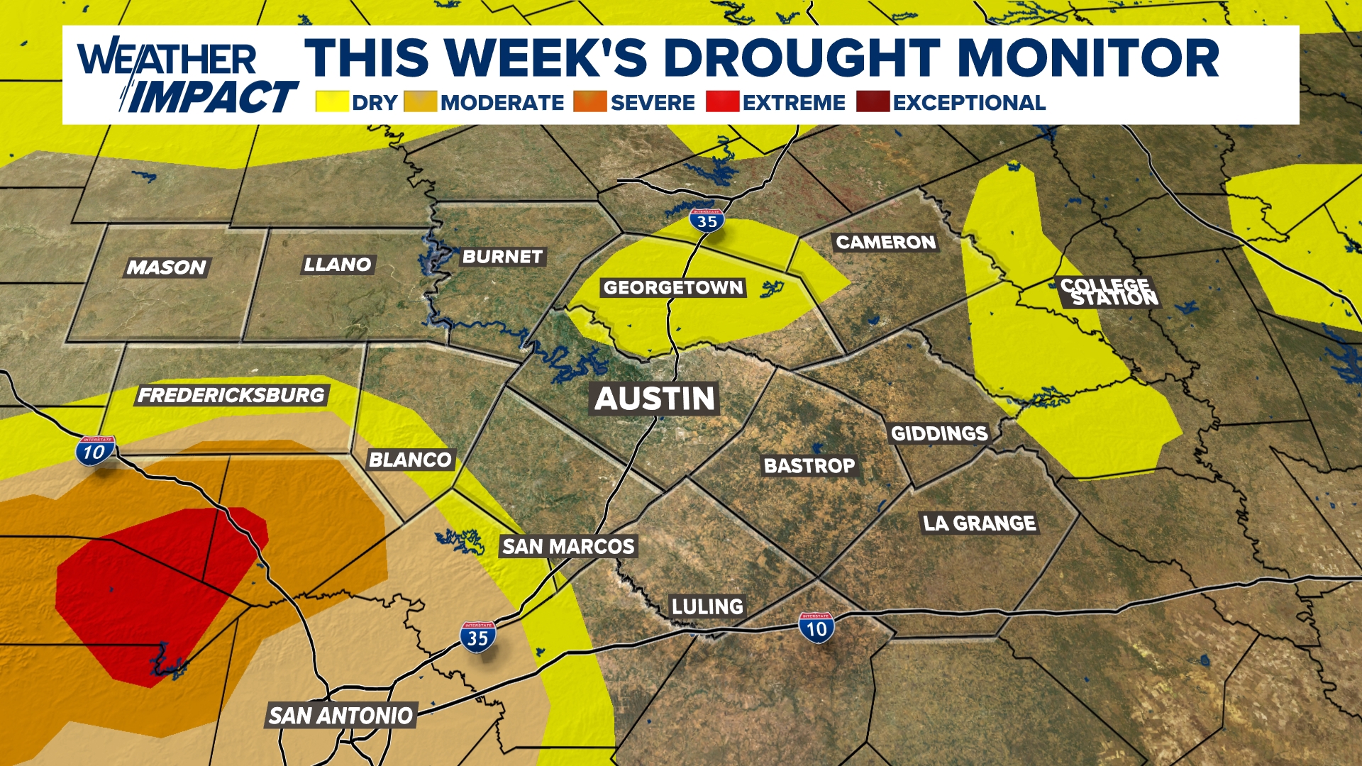 Double-digit percentage drought improvements across Texas