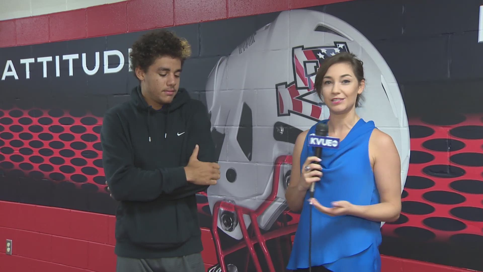 East View football star AJ Mays talks with KVUE's Stacy Slayden about the upcoming season