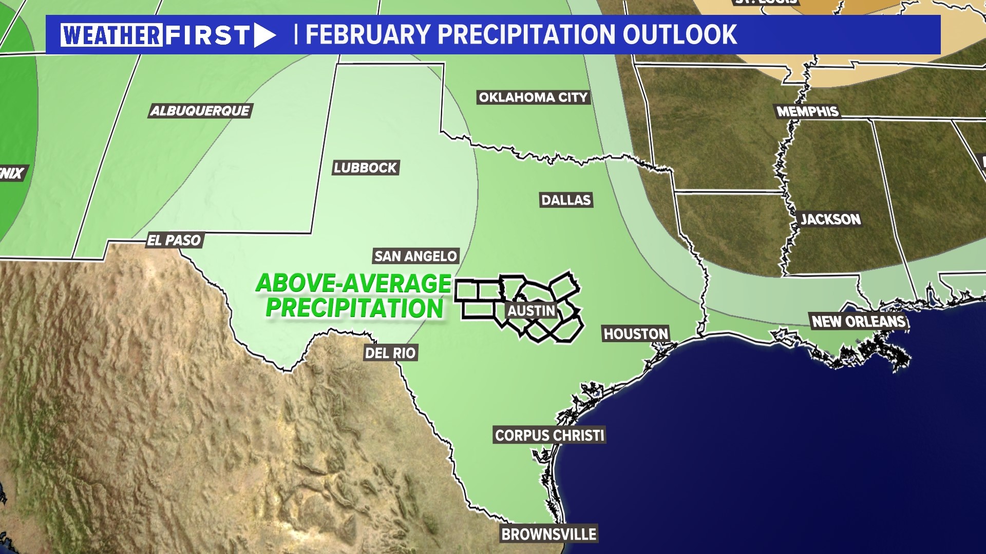 We're expecting temperatures at about average but above-average precipitation