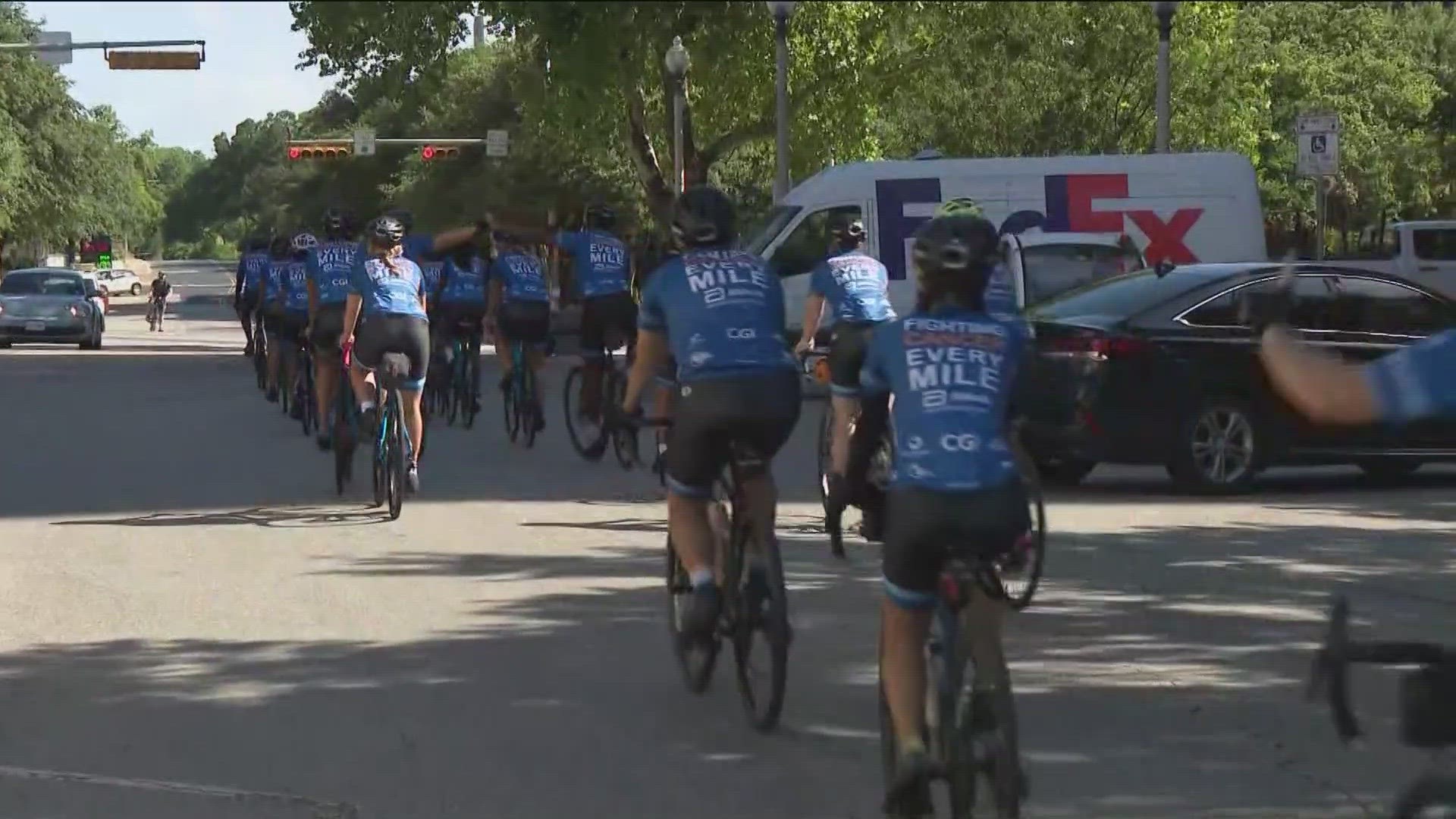 The charity bike ride is designed to raise awareness for cancer.