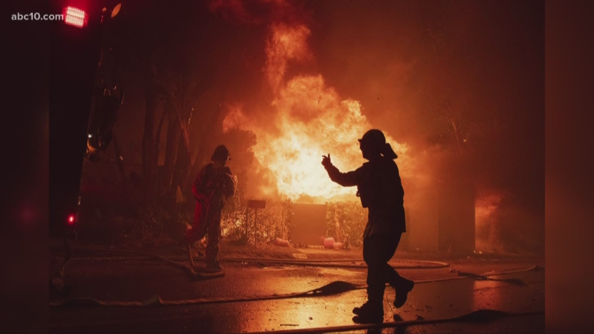 As wildfire erupts near Getty Center in Los Angeles, the Kincade Fire in Sonoma wine country explodes to 66,200 acres. Red Flag Warnings continue.