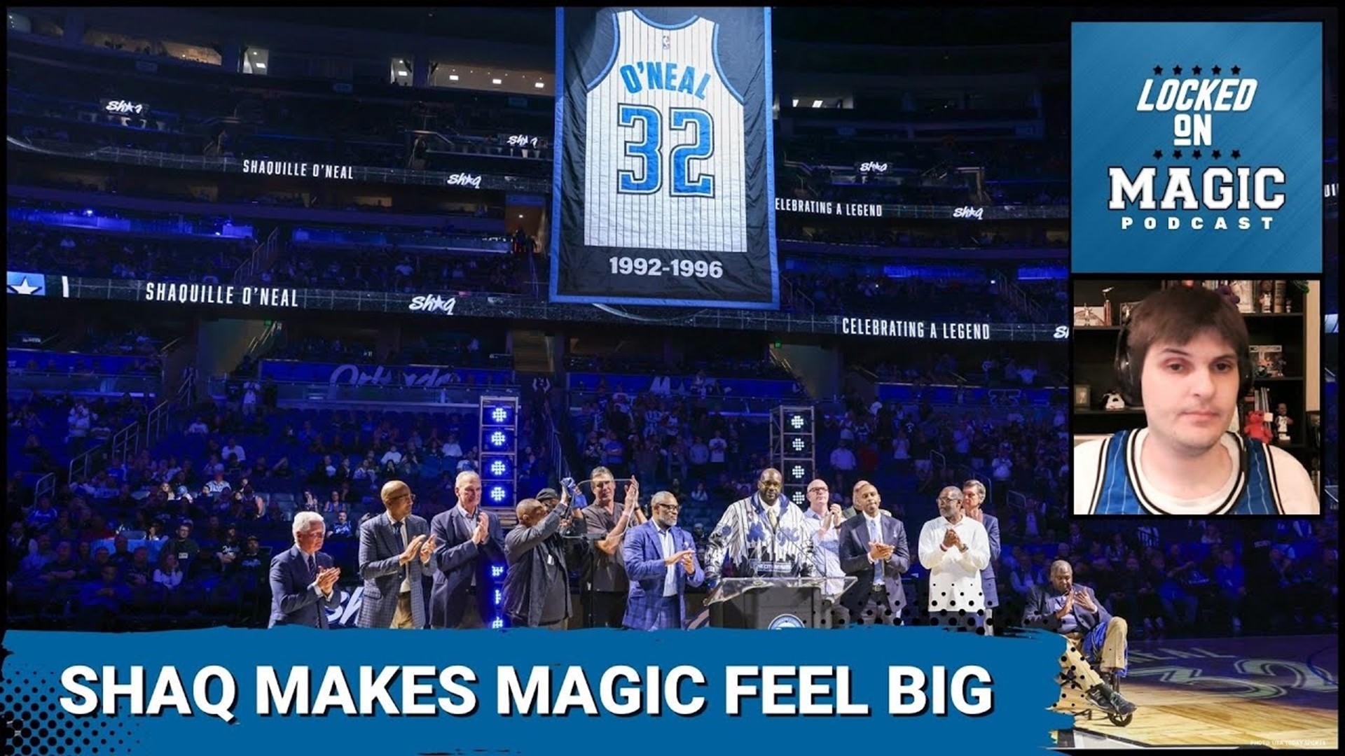 The Orlando Magic honored Shaquille O'Neal by raising his jersey to the rafters at the Kia Center.