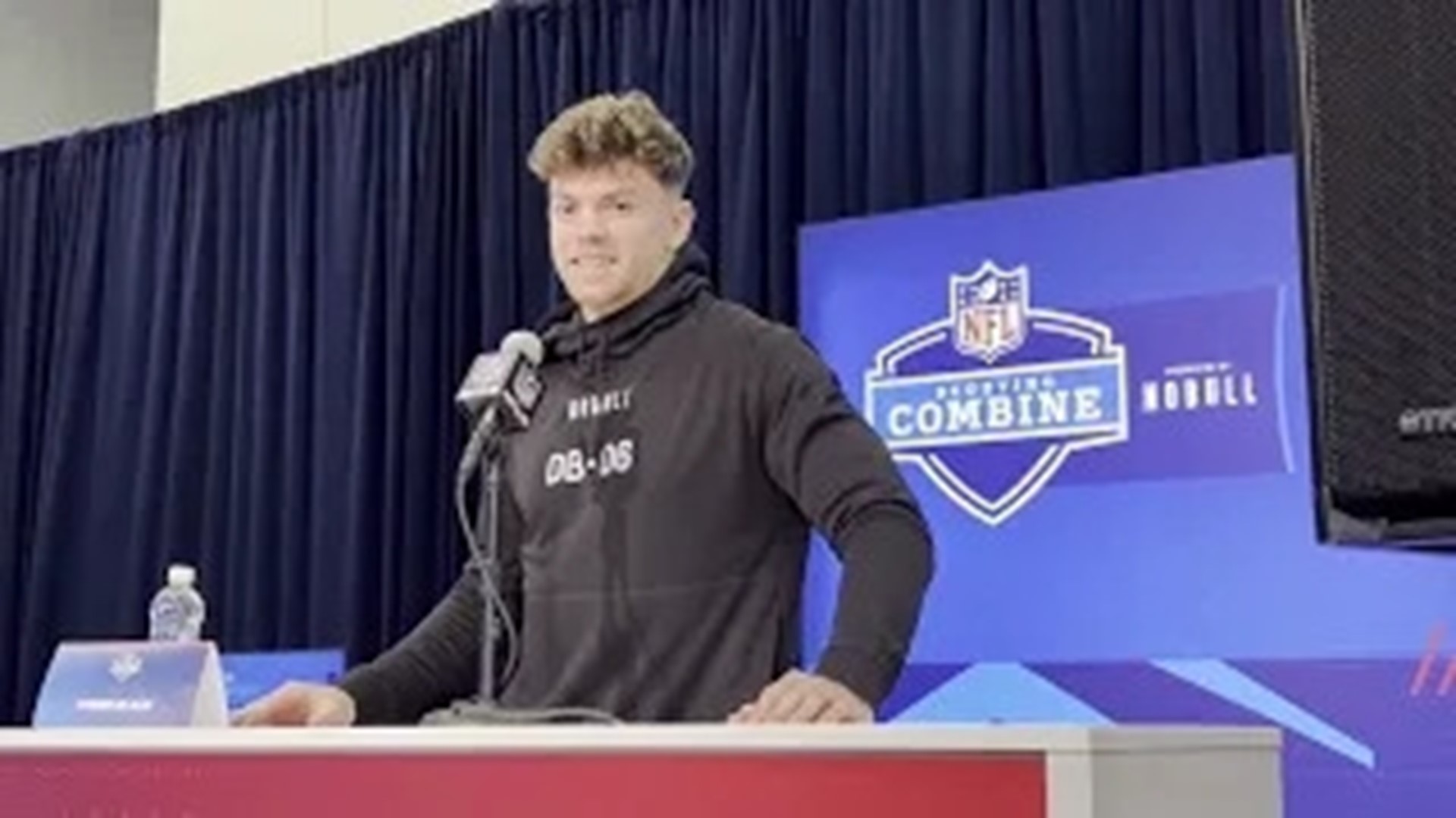 Iowa cornerback Cooper DeJean spoke at the 2024 NFL Scouting Combine and discussed his position versatility and athleticism.