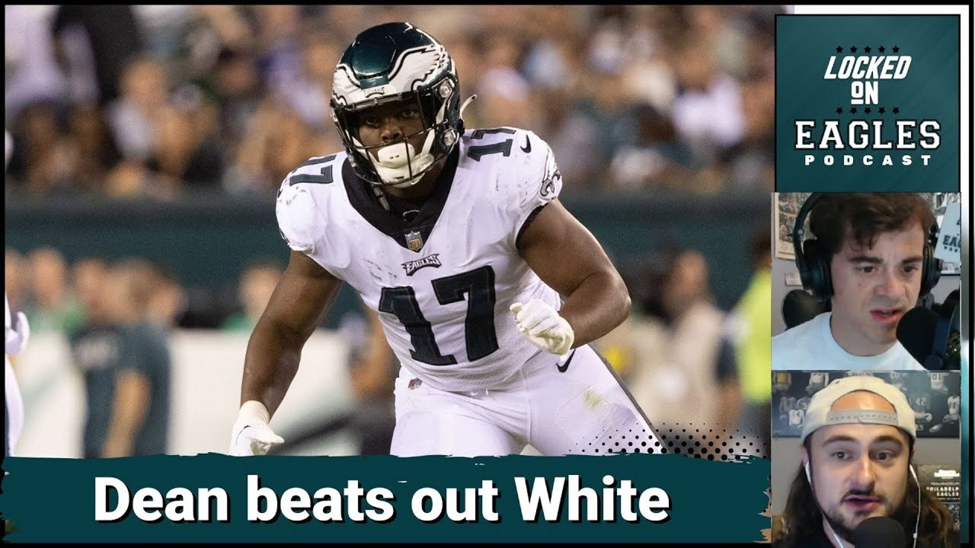 The Philadelphia Eagles will feature Nakobe Dean at middle linebacker with Devin White injured....and apparently benched?!