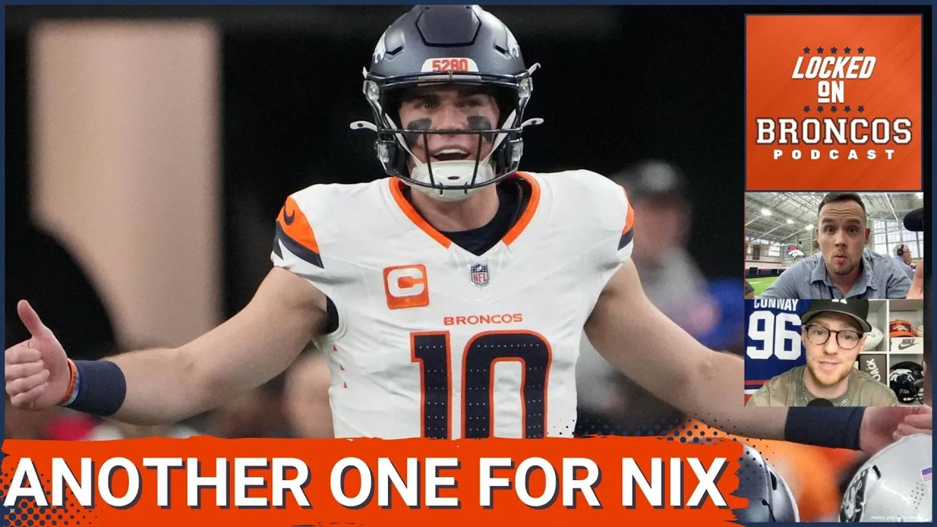 Denver Broncos QB Bo Nix was named the NFL's Rookie of the Week for the third straight week.