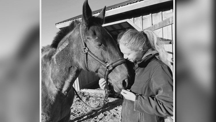 Former racehorse rescued from kill pen by woman that helped raise her