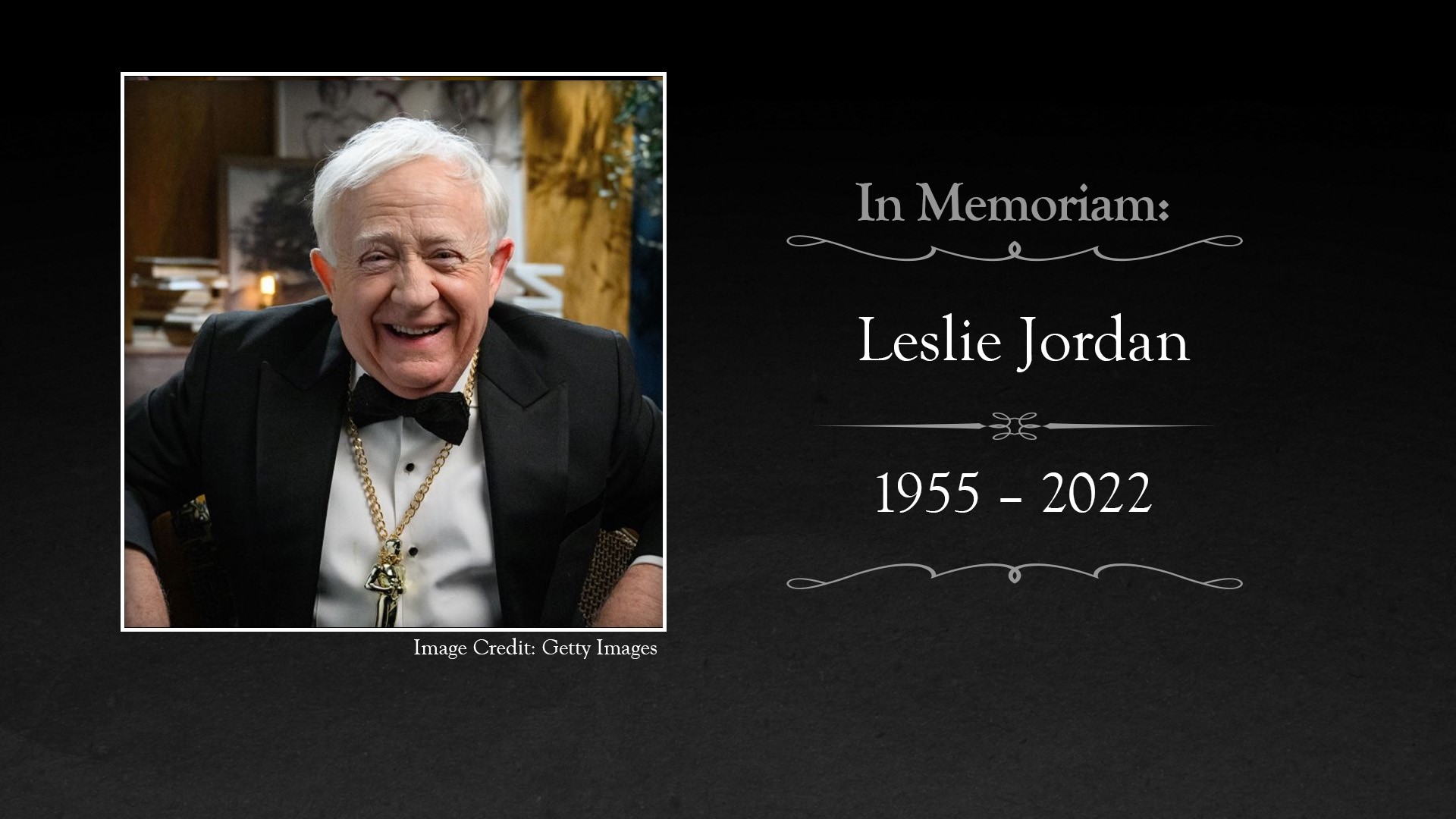 Actor Leslie Jordan passed away Monday following a car crash at age 67, his representative confirmed to outlets.
