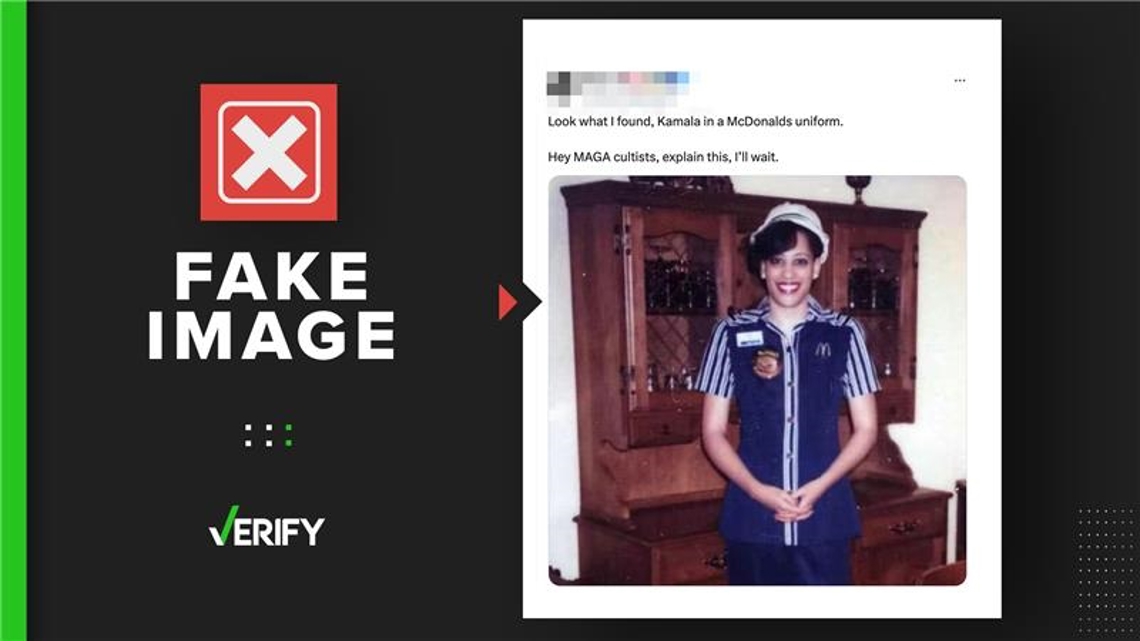 Kamala Harris McDonald’s uniform picture is fake